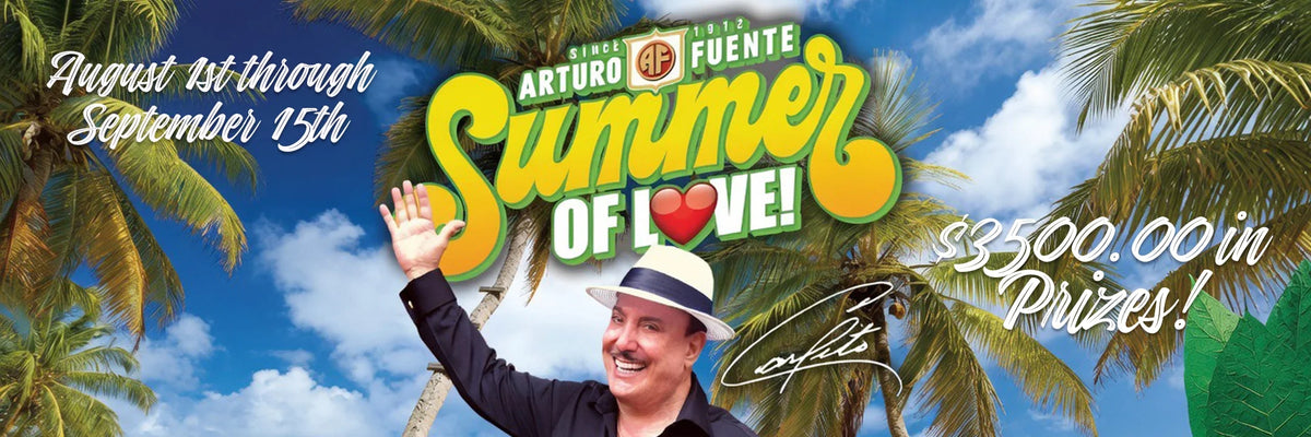 Fuente Summer of Love Carlito Fuente on a Tropical Background