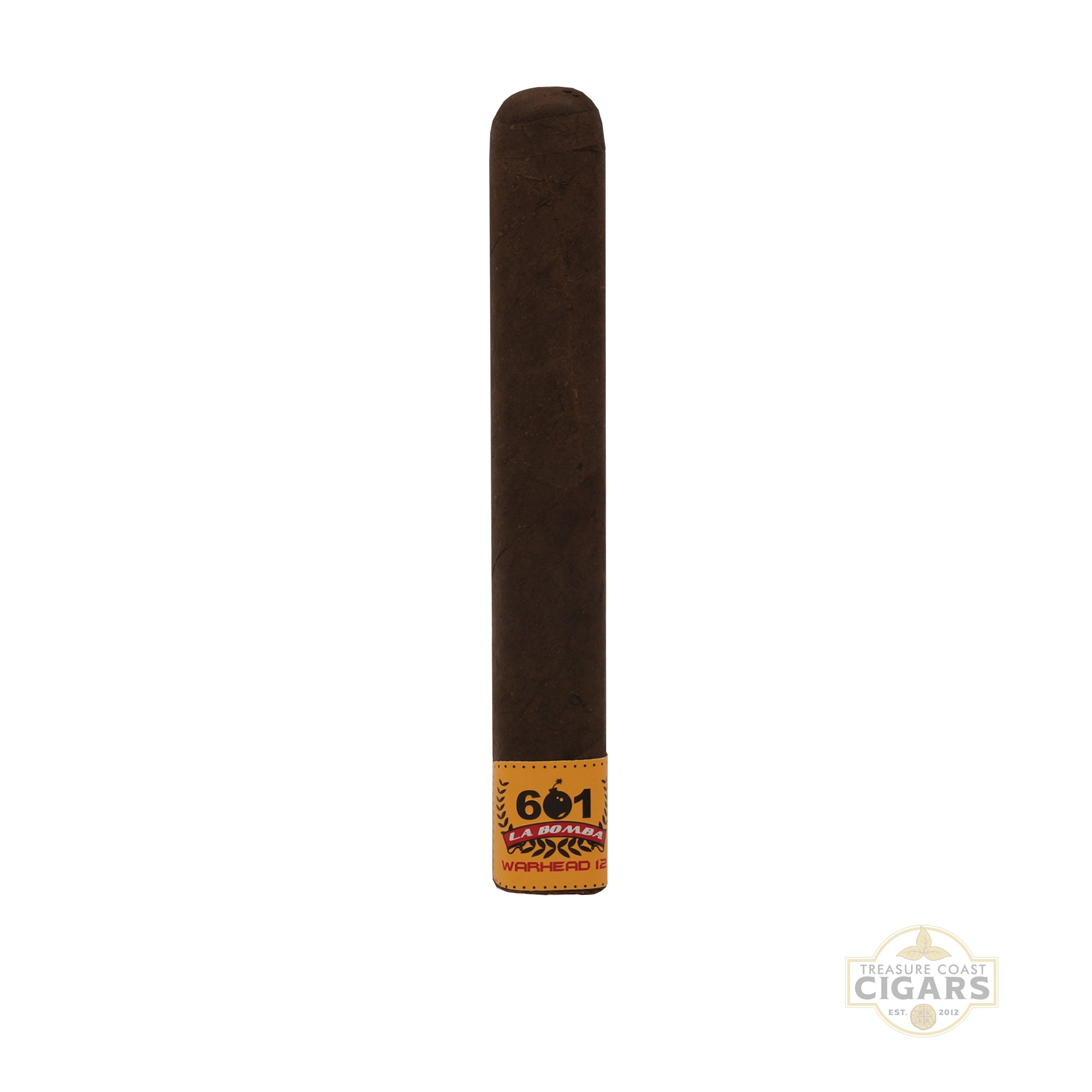 601 La Bomba Warhead 12 Toro Cigar with a visible label on a white background