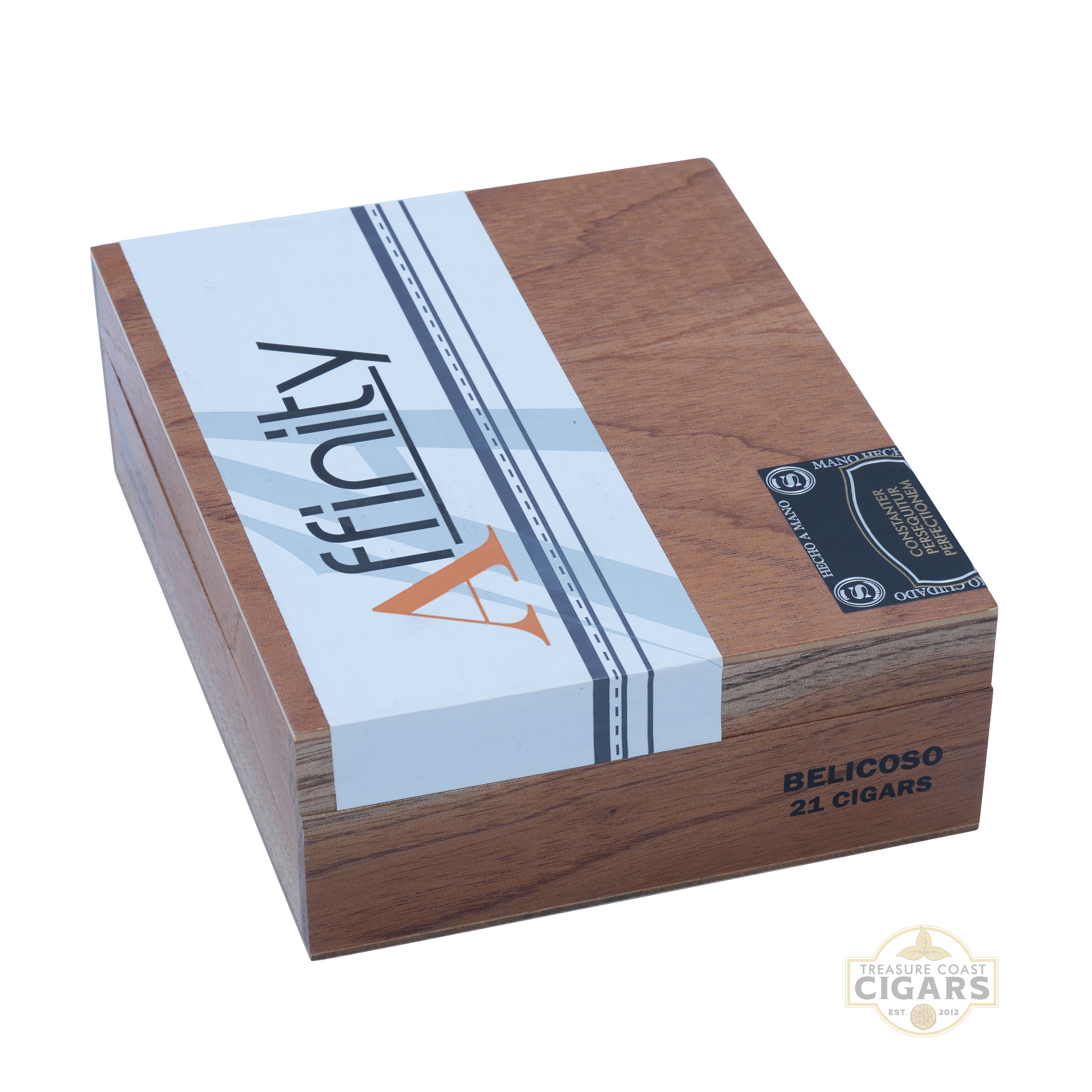 Cigar box with 'Affinity' branding on a white background