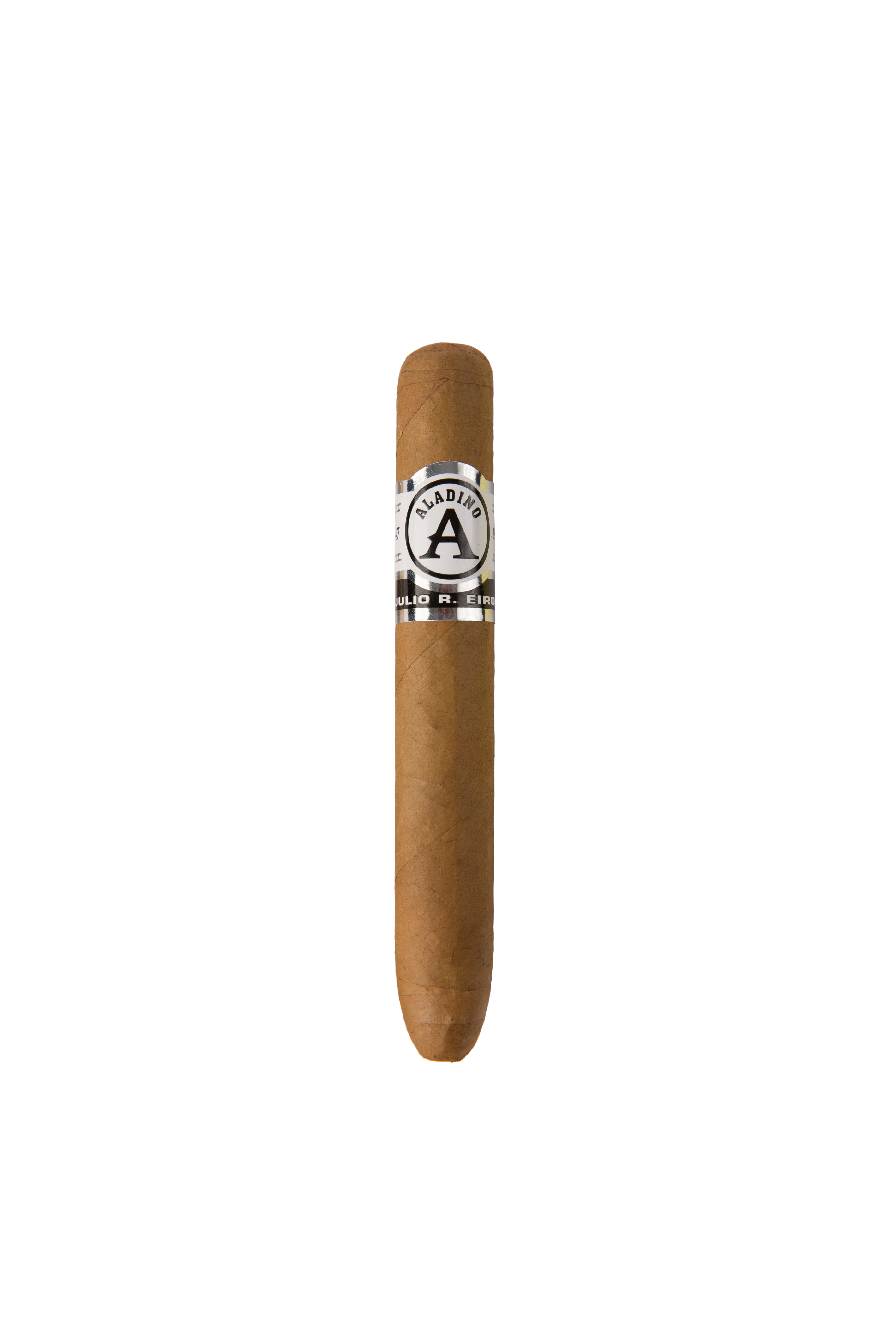 Cigar with a brand logo on a white background