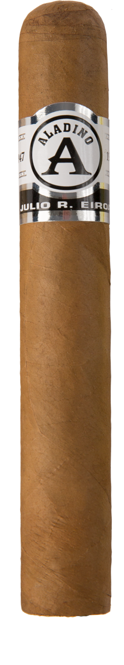 Cigar with a visible label on a white background