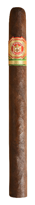 Cigar with a visible label on a white background