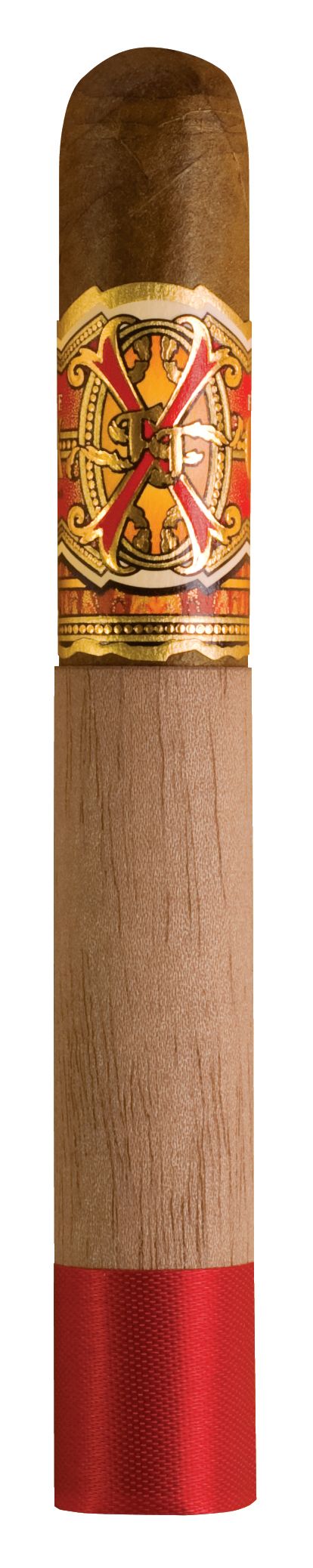 Opus x Cigar in a wooden holder with decorative band