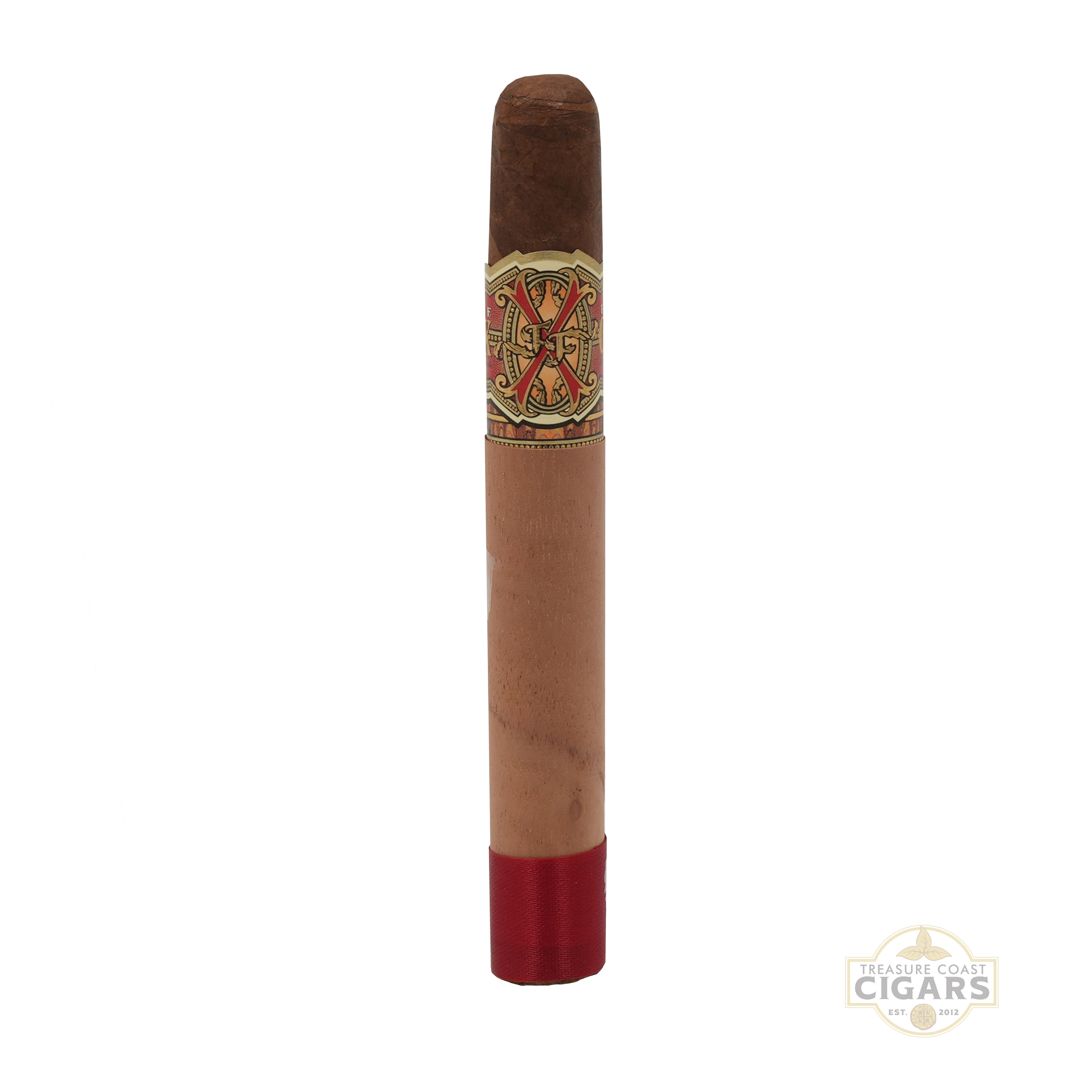 Opus X Cigar in a cedar sleeve with a visible brand logo on a white background