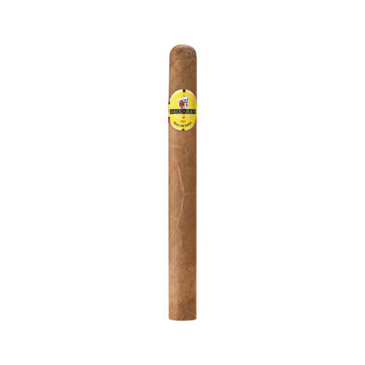 Cigar with a yellow label on a white background