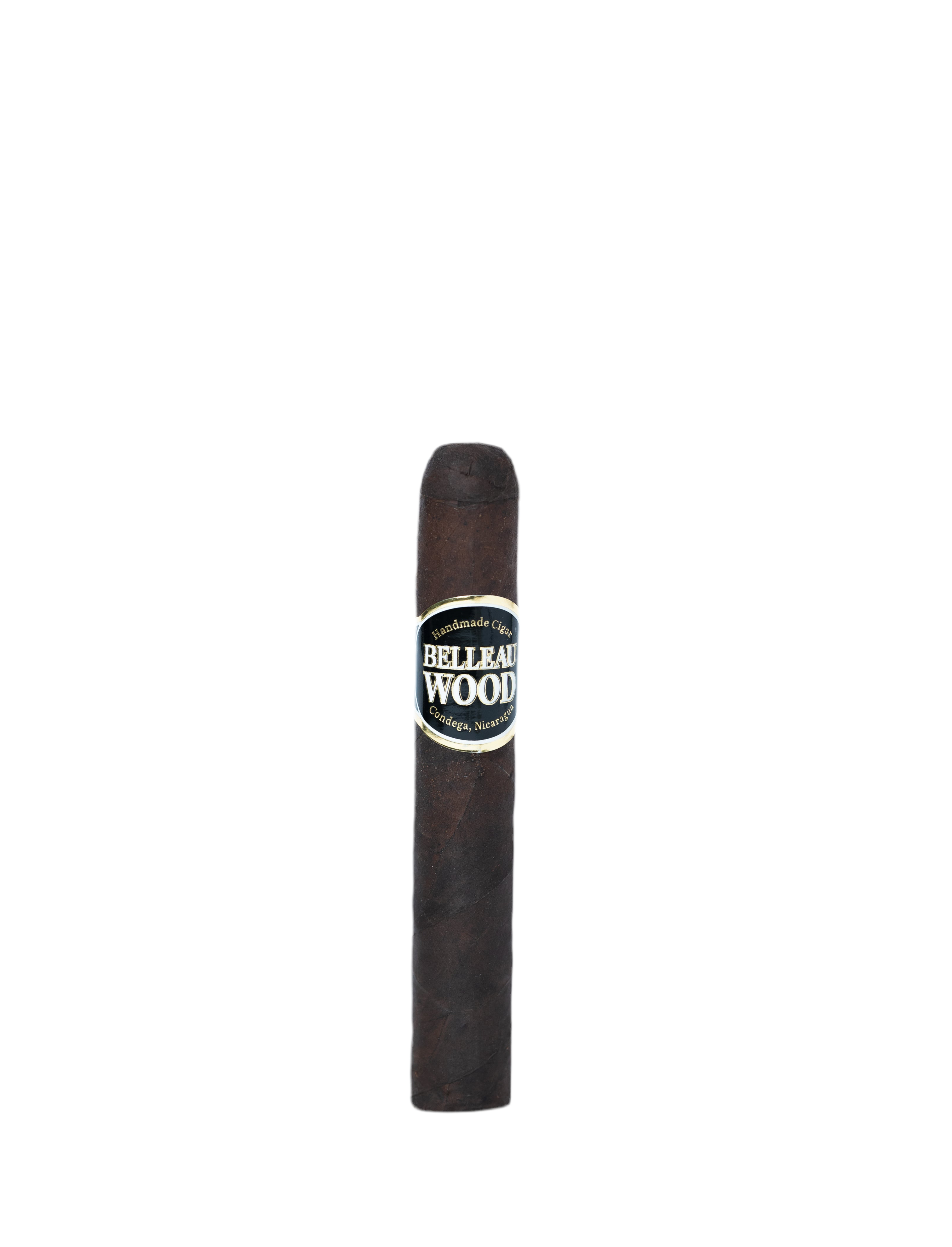 Belleau Wood maduro robusto cigar with a visible label on a white background