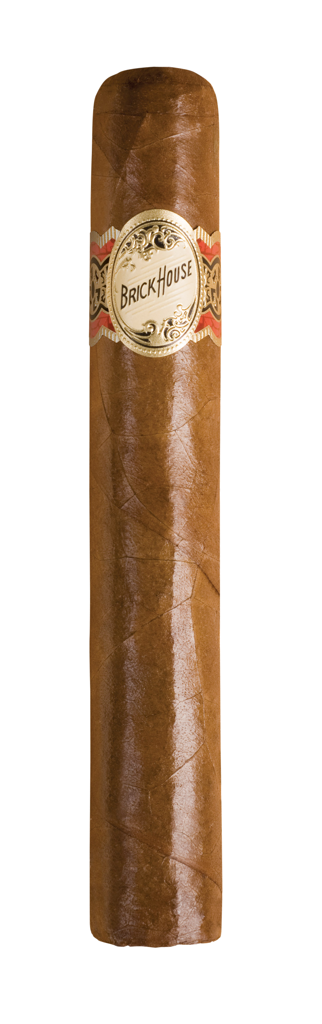 Cigar with a label on a white background
