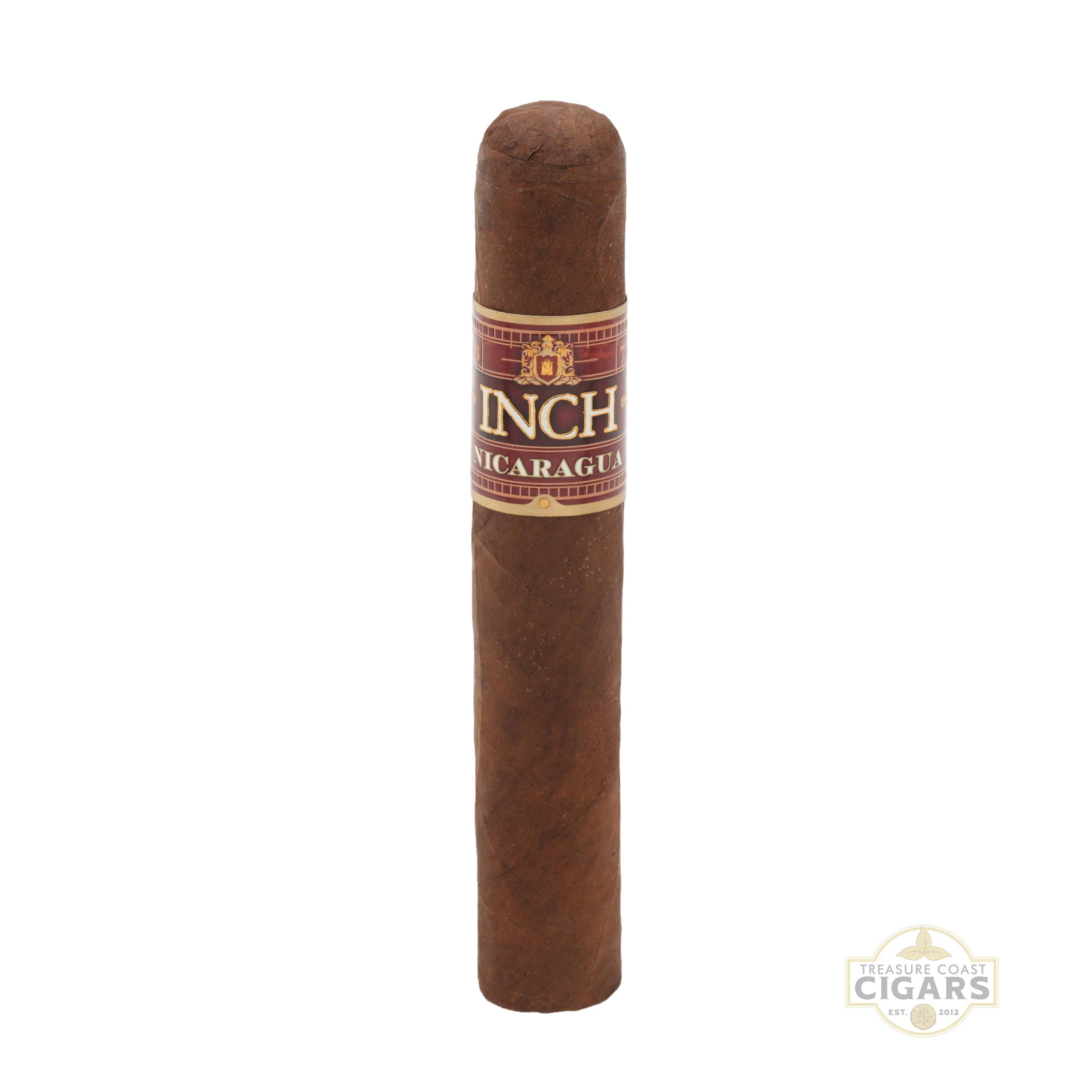 Cigar with a band labeled 'Inch' on a white background