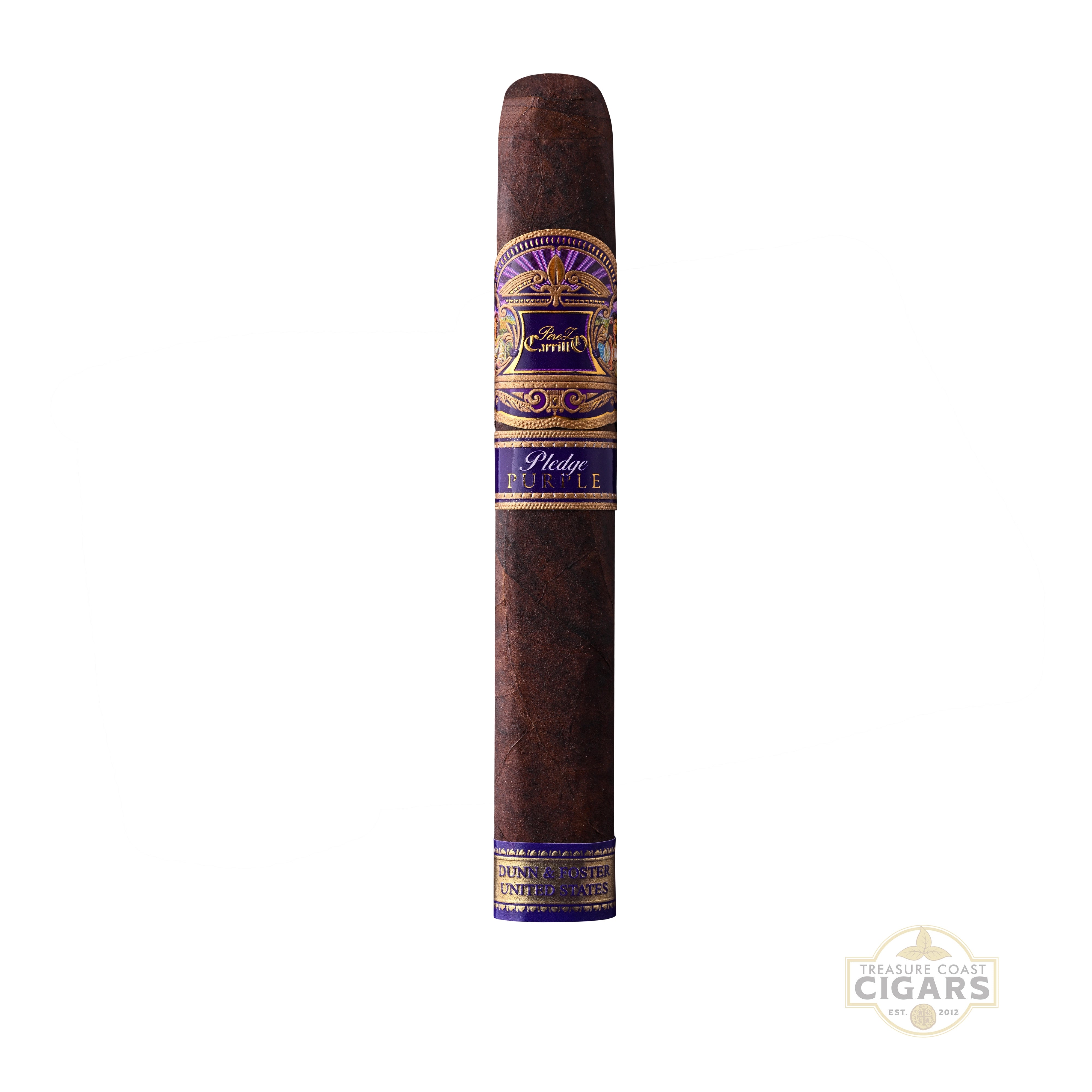 Pledge Purple Toro Cigar with a purple label on a white background