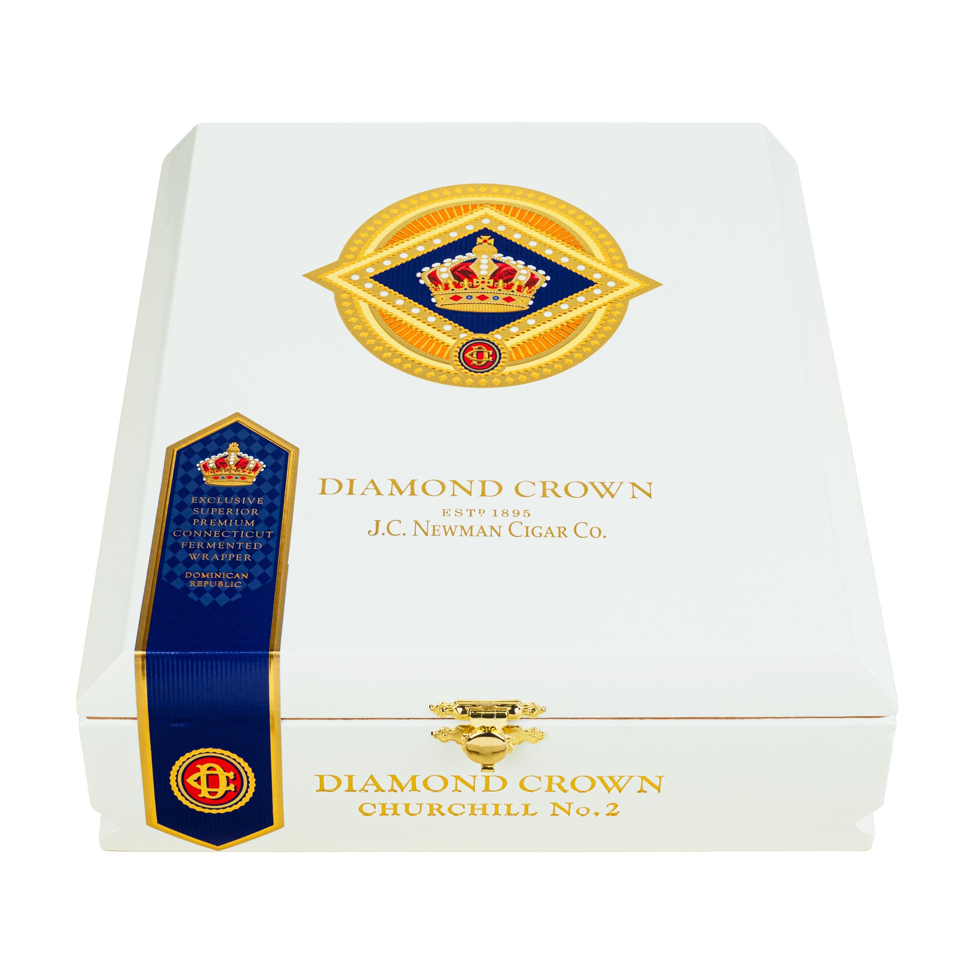 Diamond Crown cigar box with branding and product details on a white background