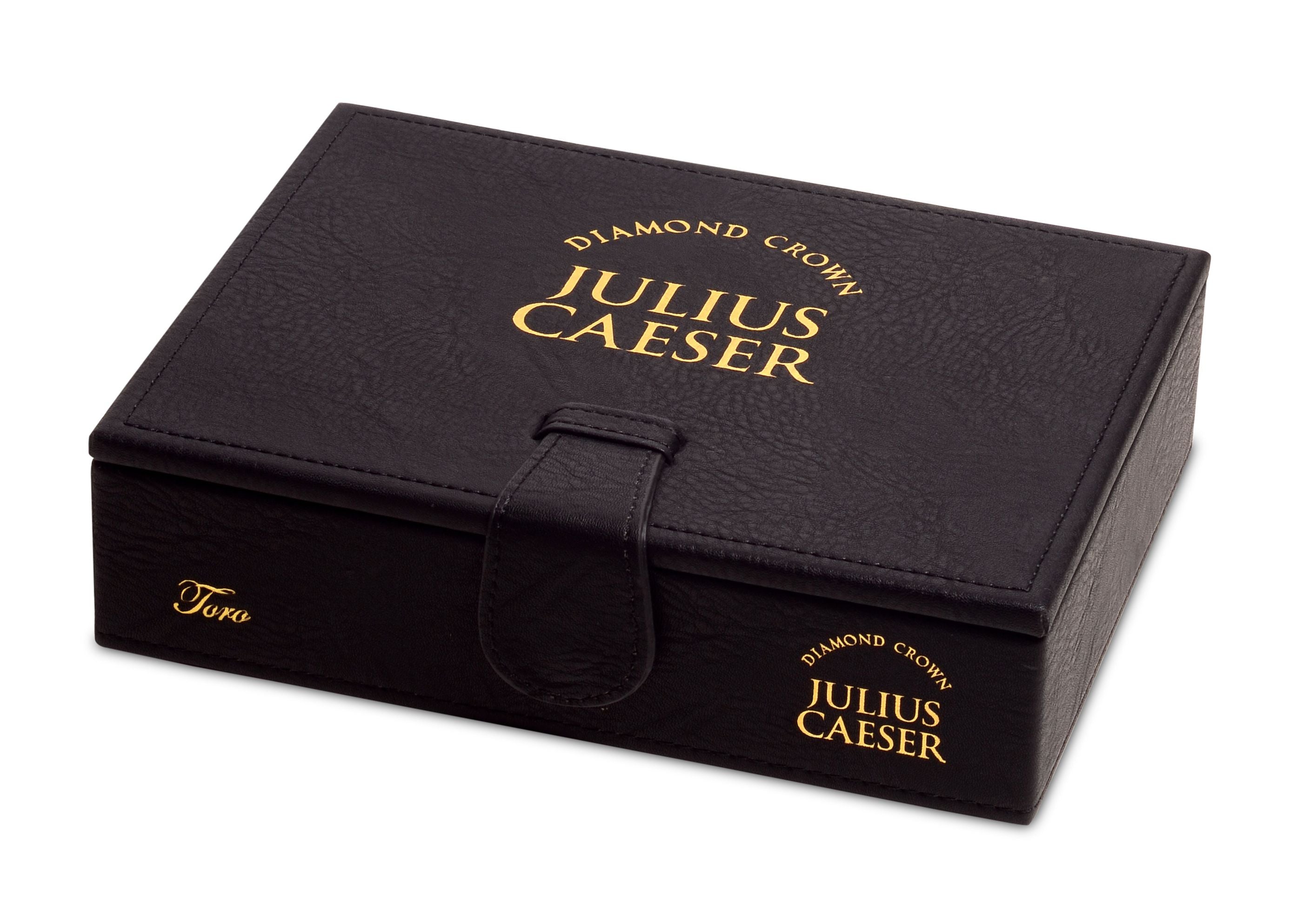 Black box with 'Julius Caeser' branding on a white background