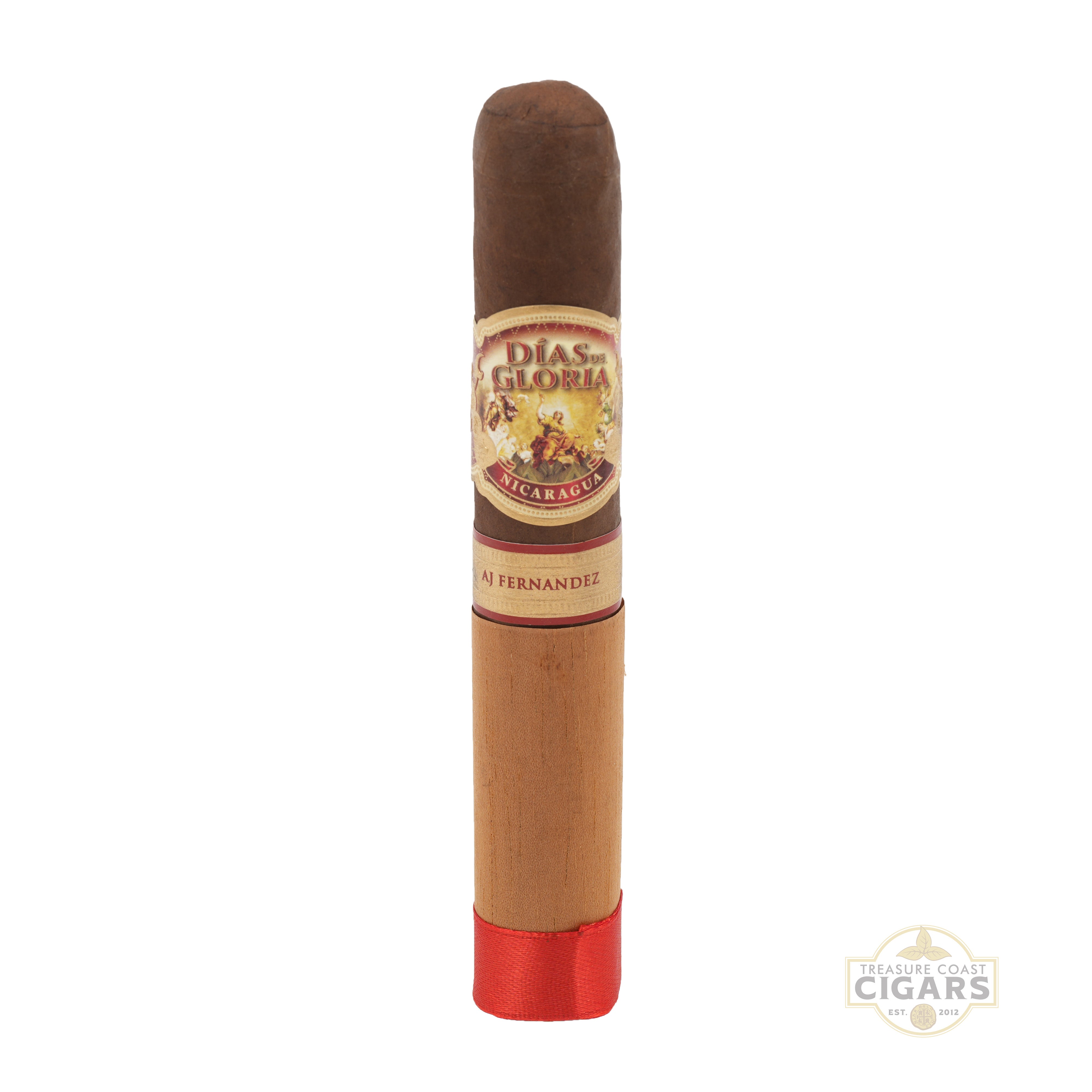 Cigar with 'Dias de Gloria' label on a white background