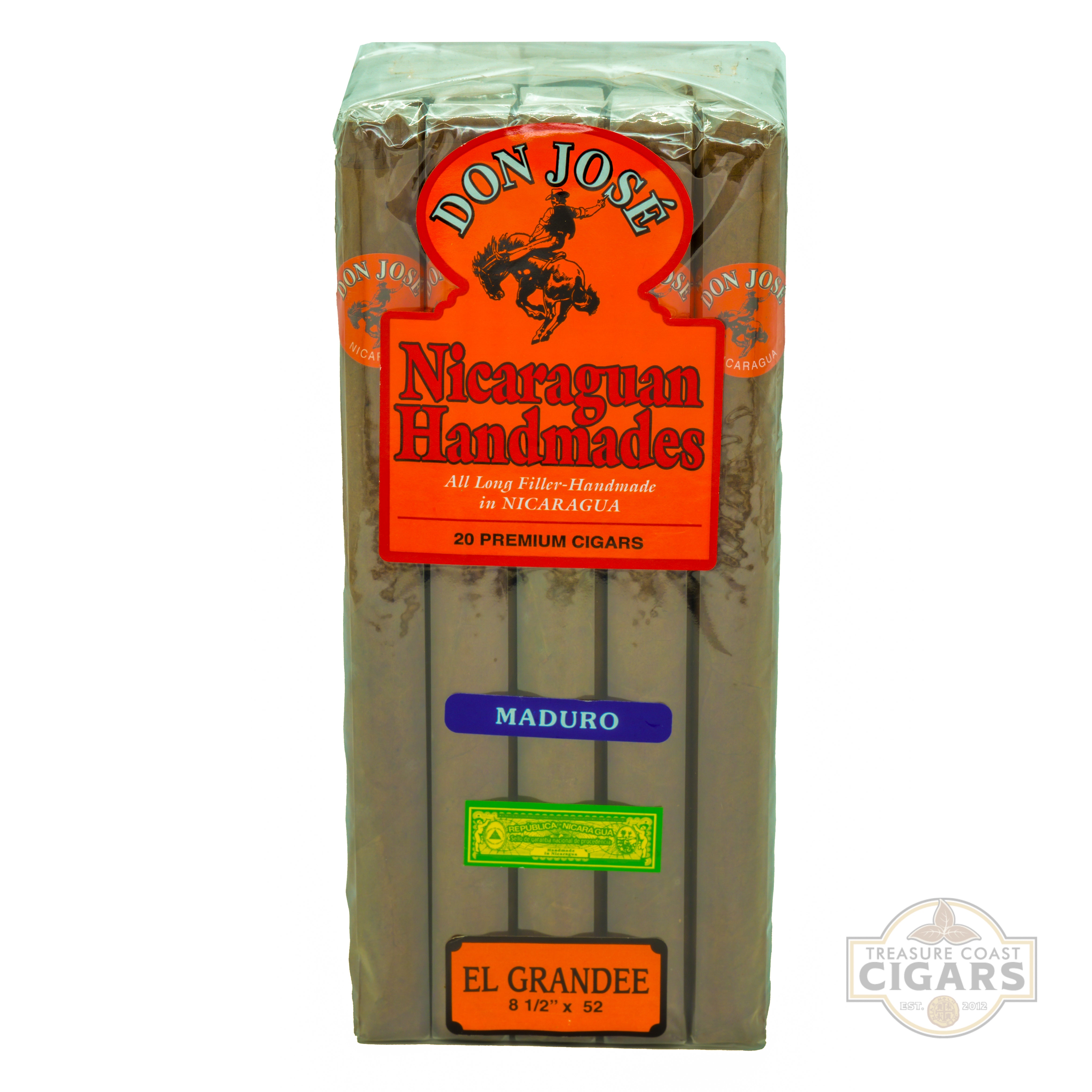 Pack of Don Jose Nicaraguan Handmades cigars with visible branding on a white background