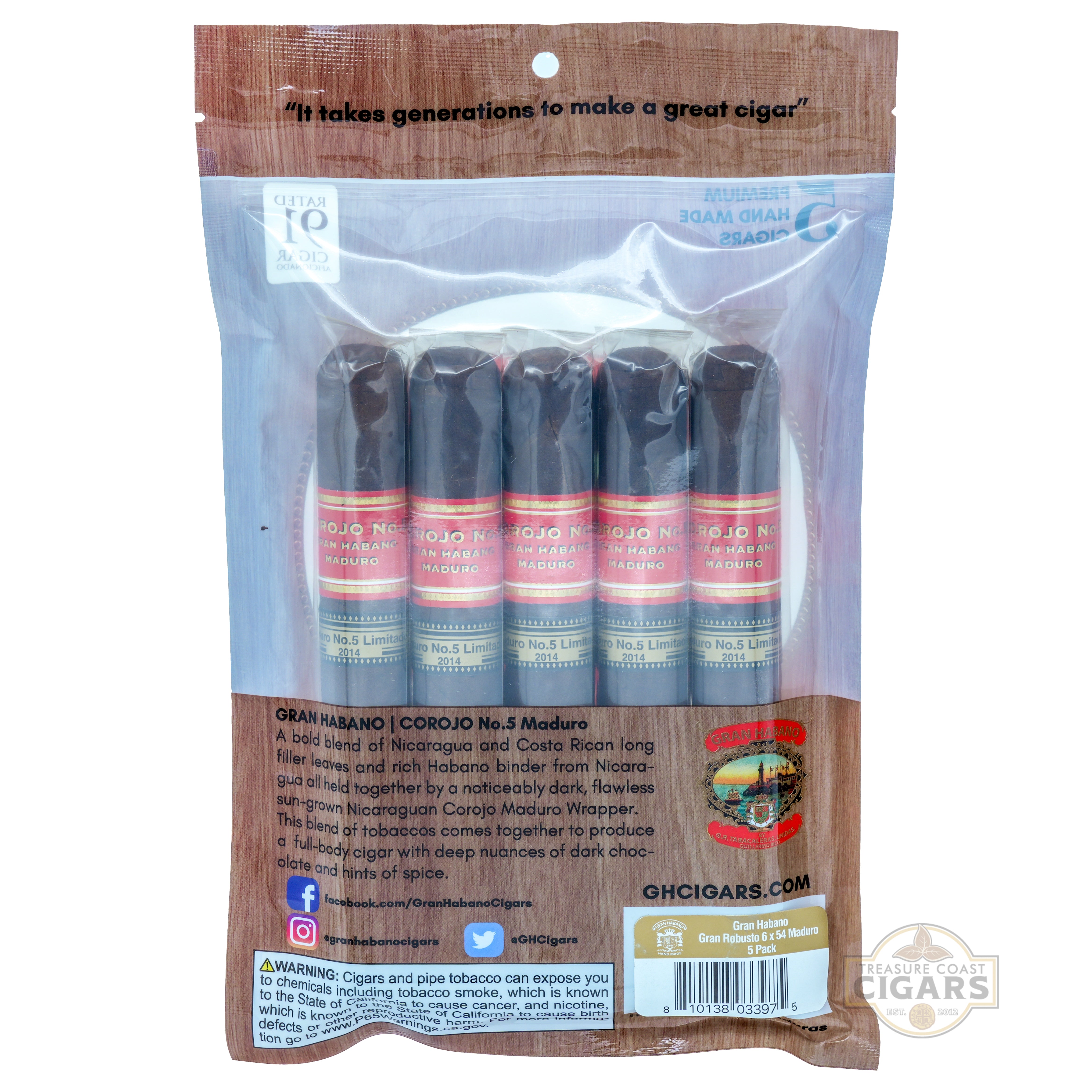 Gran Habano Corojo #5 Maduro Fresh Pack