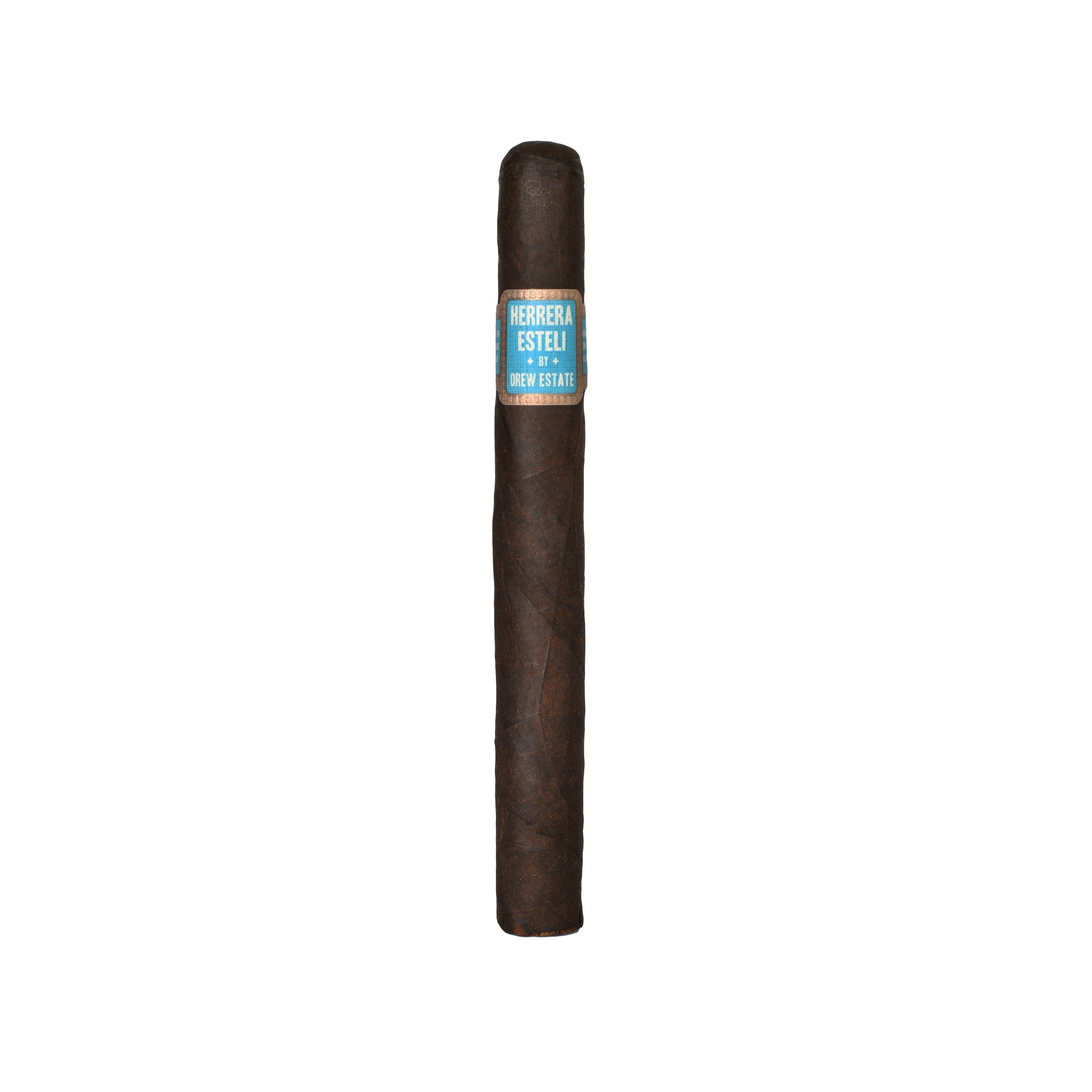 Cigar with a label on a white background