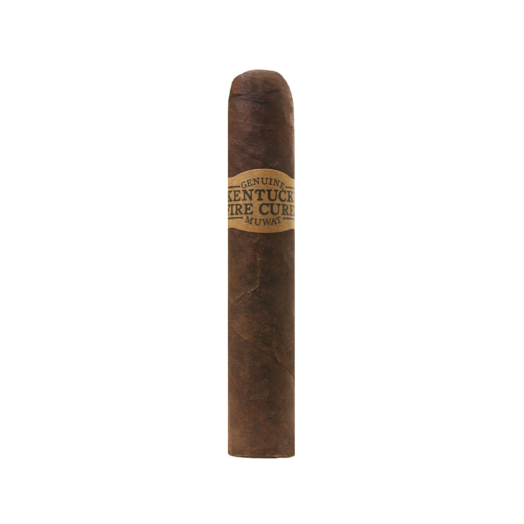Cigar with a label on a white background