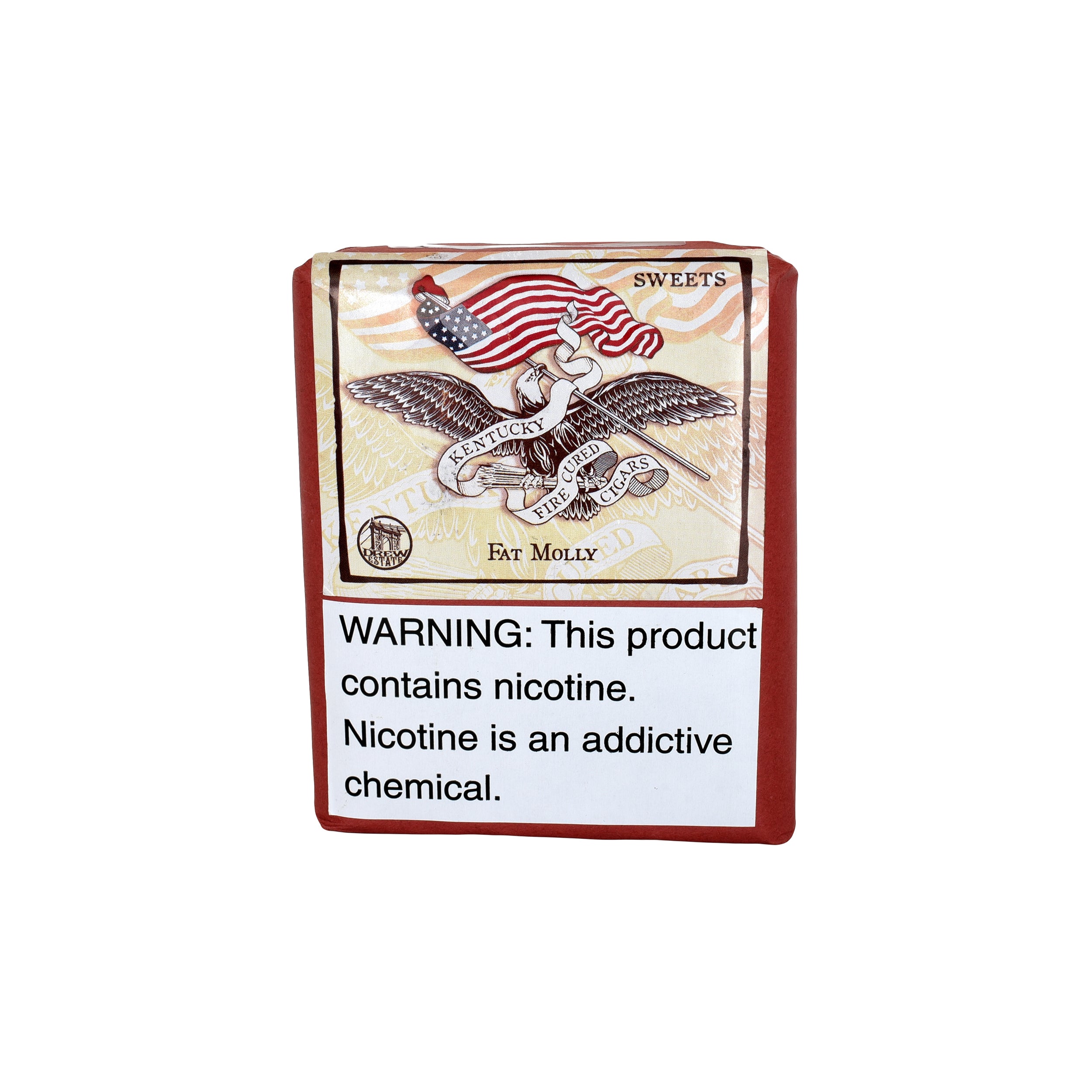KFC Cigar package with warning label and American flag design on a white background