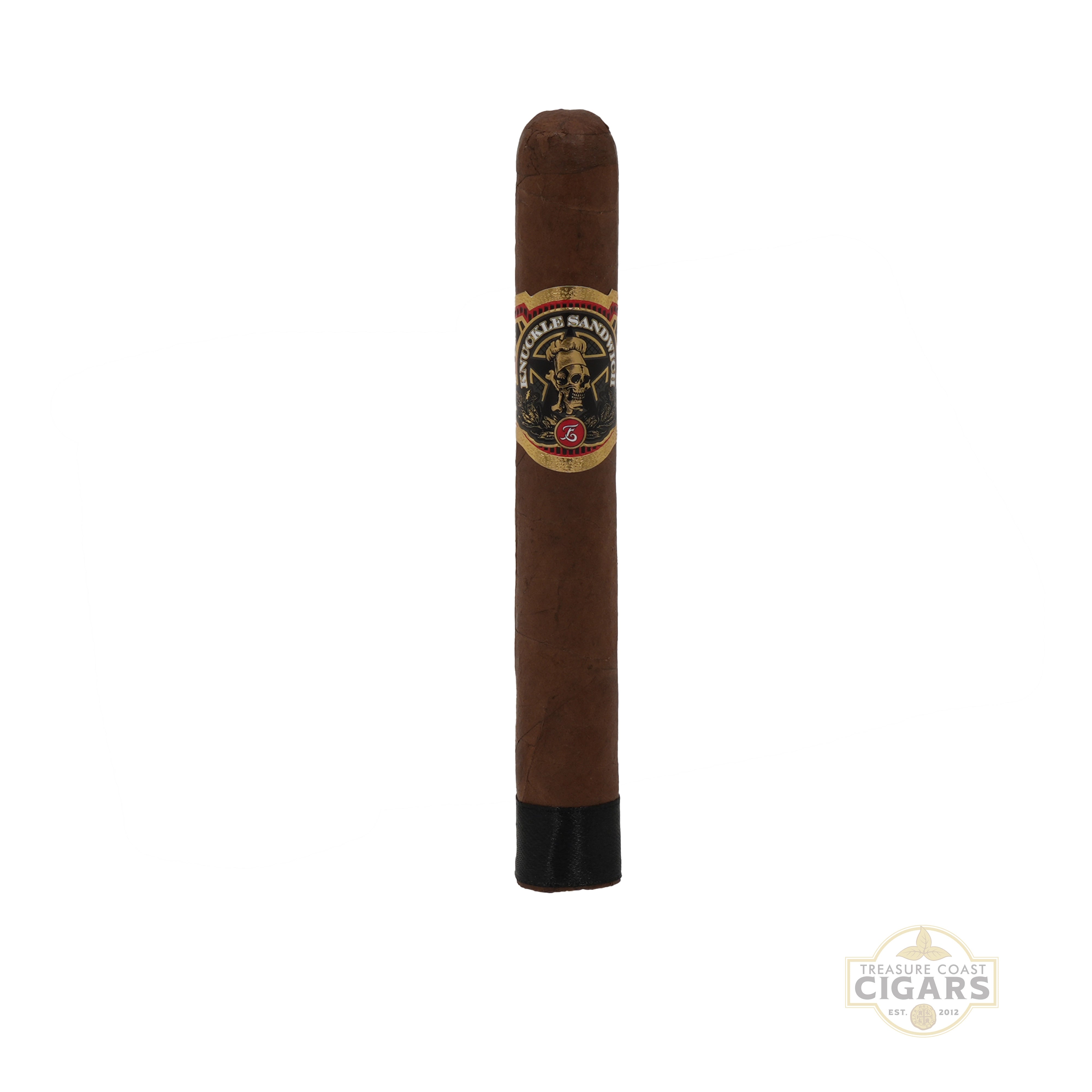 Knuckle Sandwich habano Cigar with a label on a white background