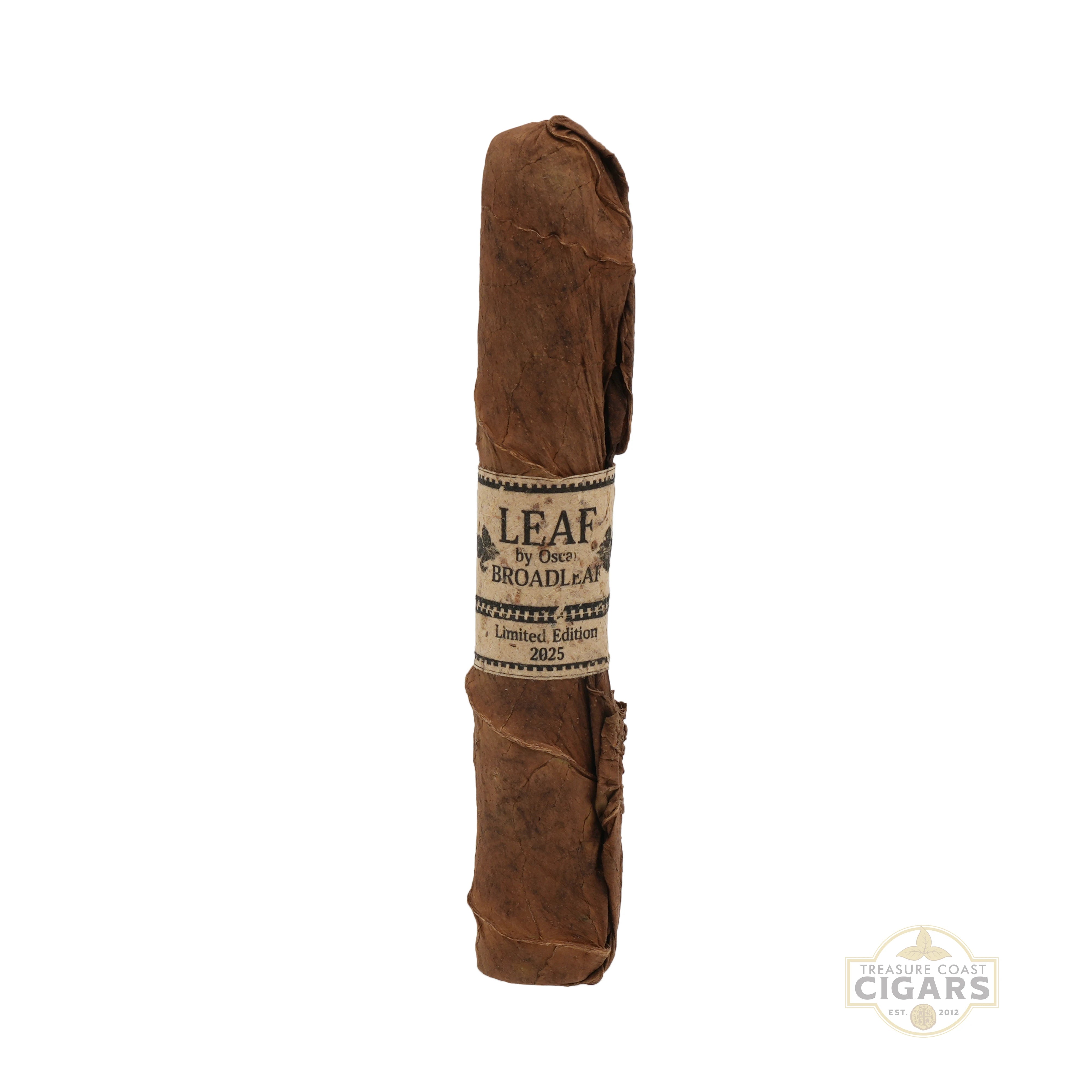 Leaf by Oscar Broadleaf Cigar with a brown wrapper and visible label on a white background