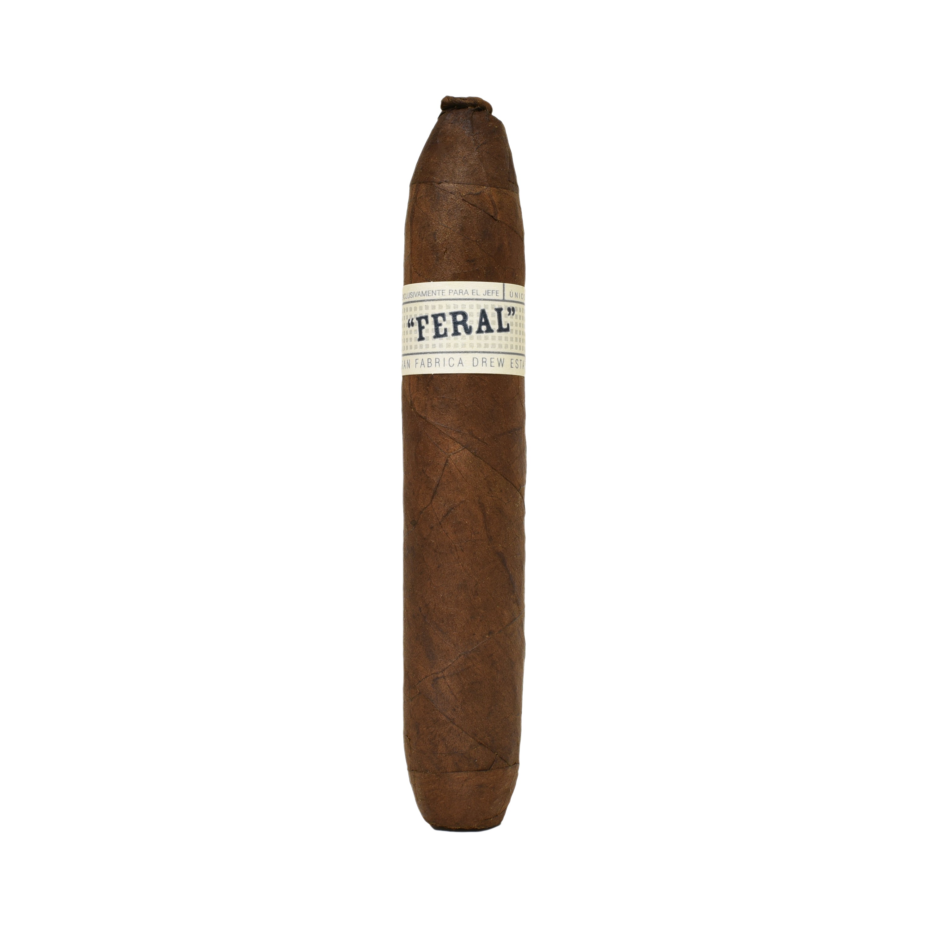 Cigar with a visible label on a white background