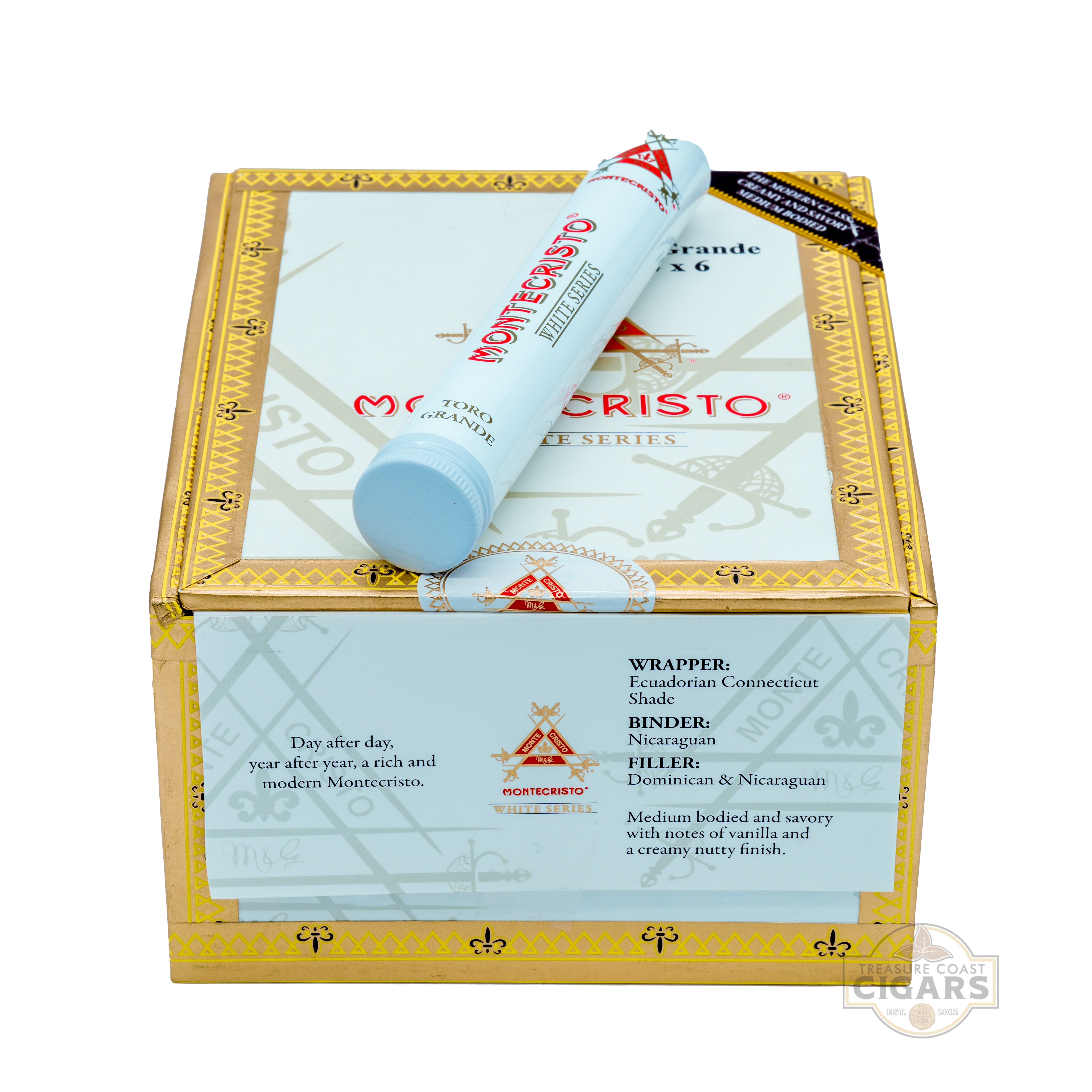 Montecristo cigars in a decorative box with gold accents