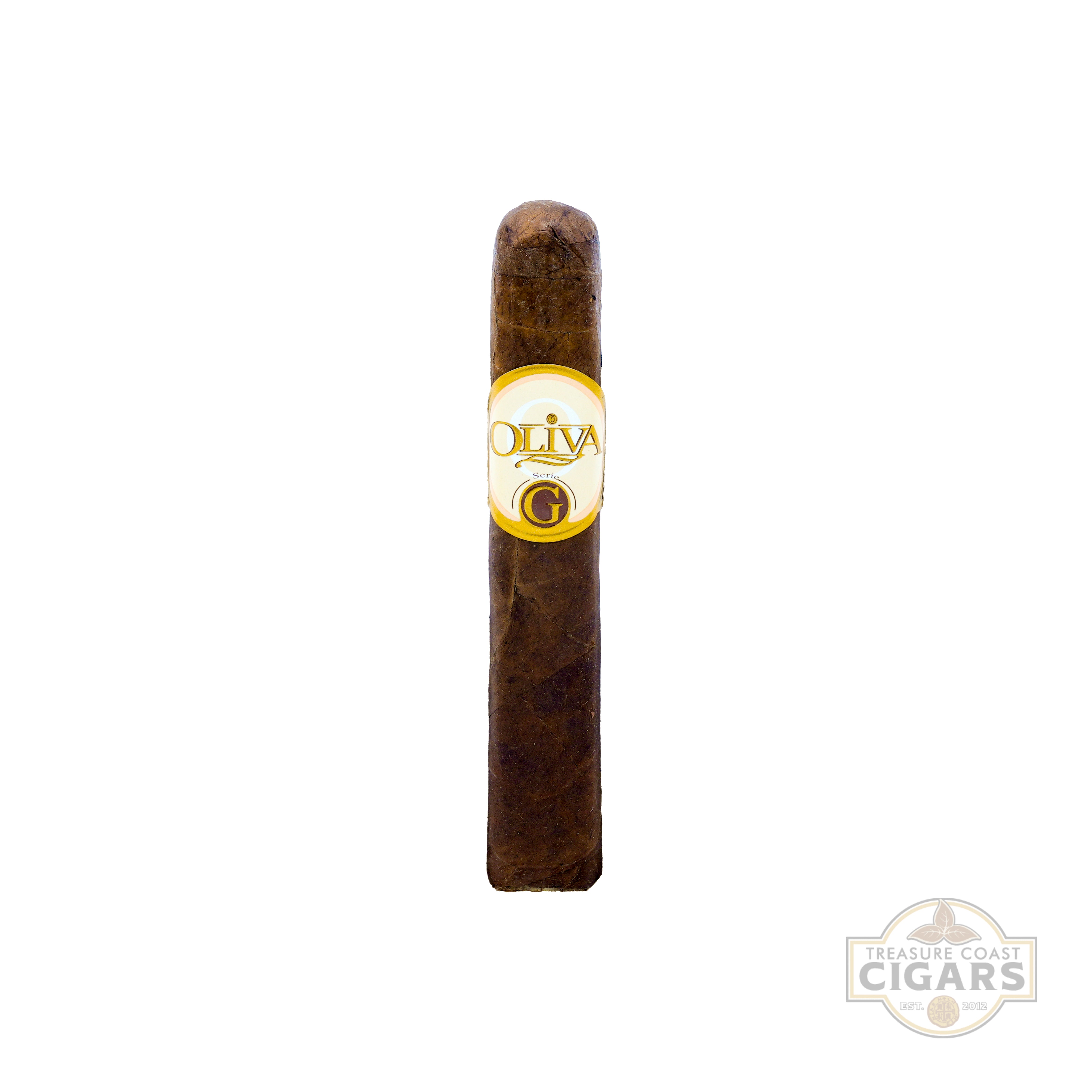Oliva Serie G Cameroon Robusto Cigar with a label on a white background, featuring the brand 'Oliva'.
