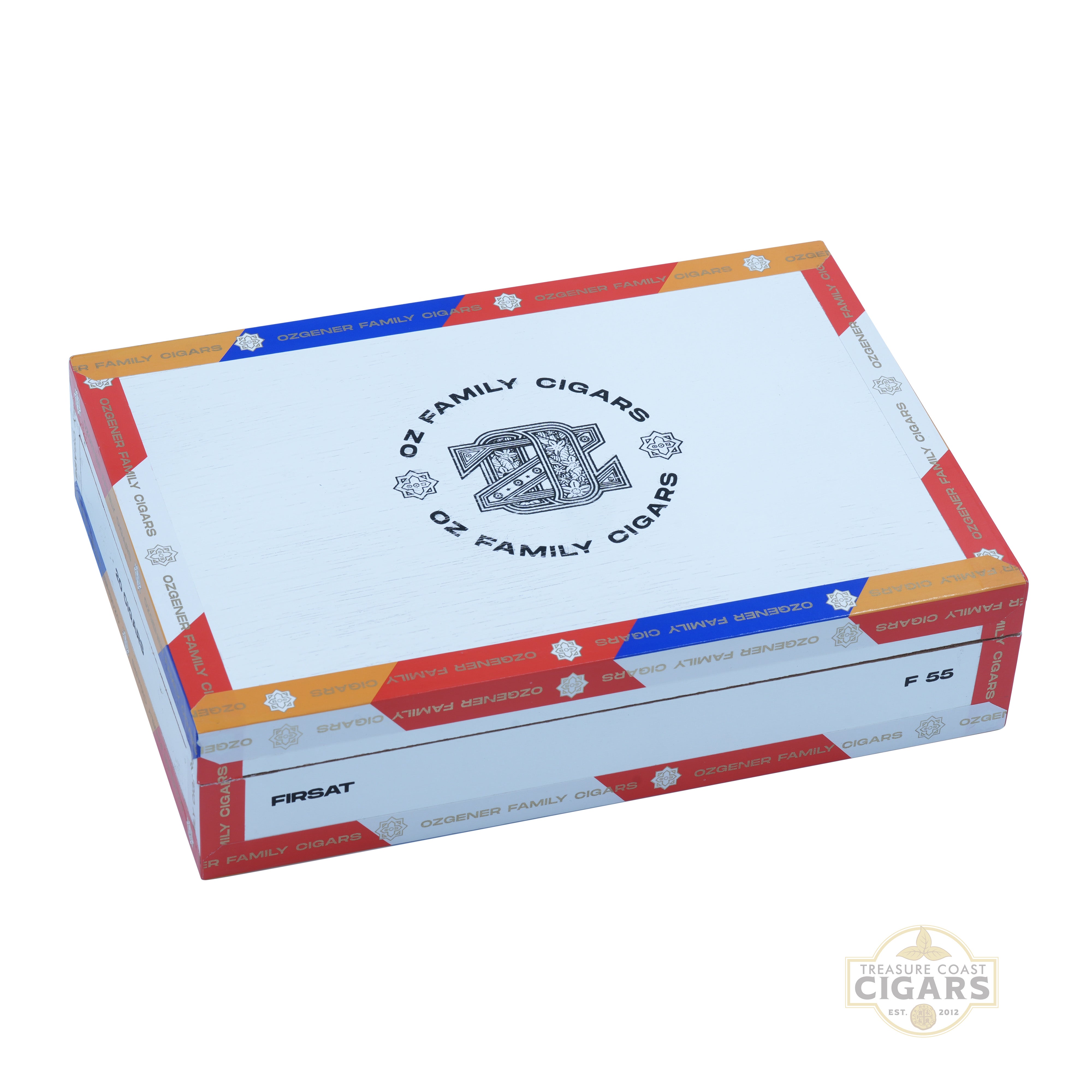 Box of Oz Family Cigars on a white background