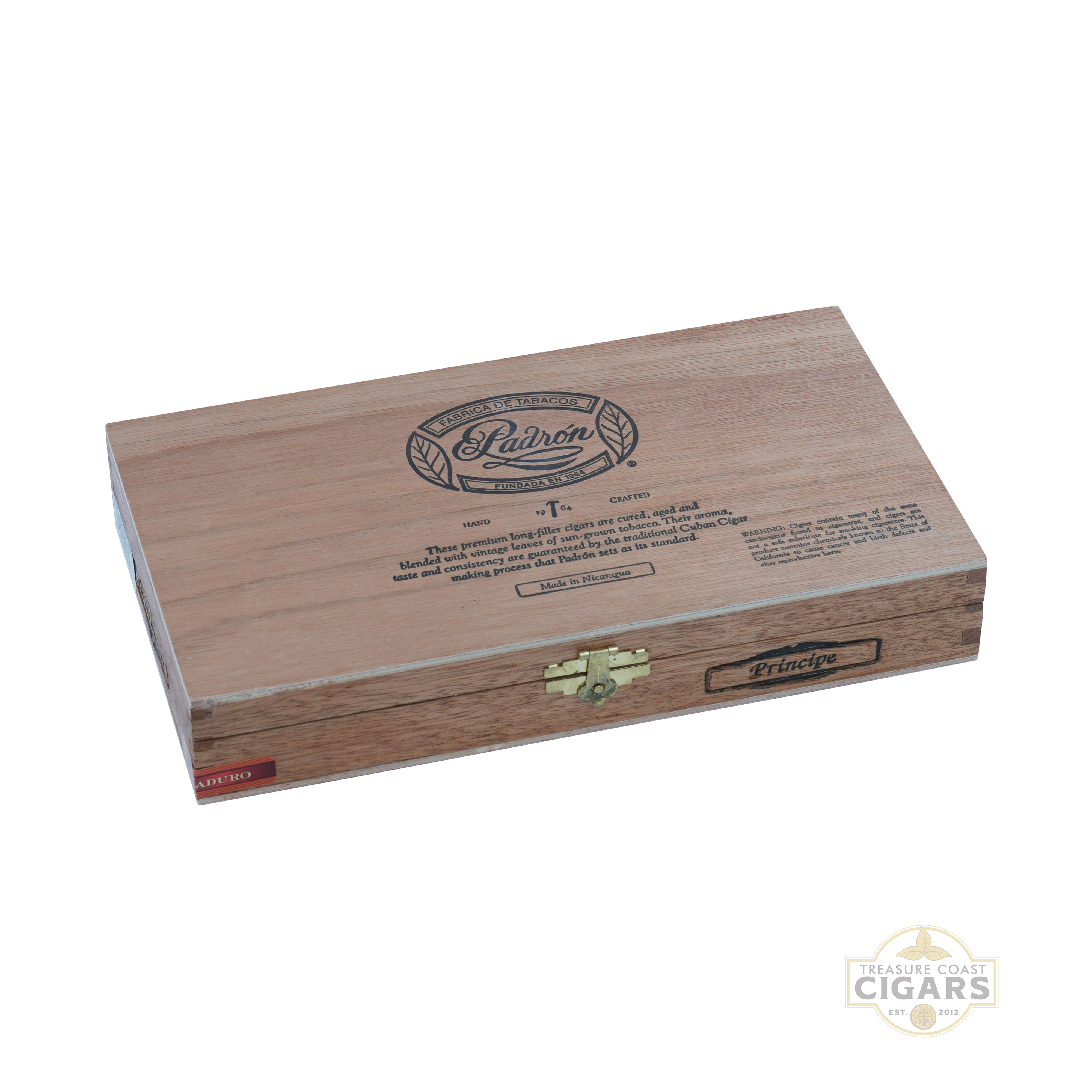 Padron 1964 maduro Principe cigar box with Padron branding on a white background