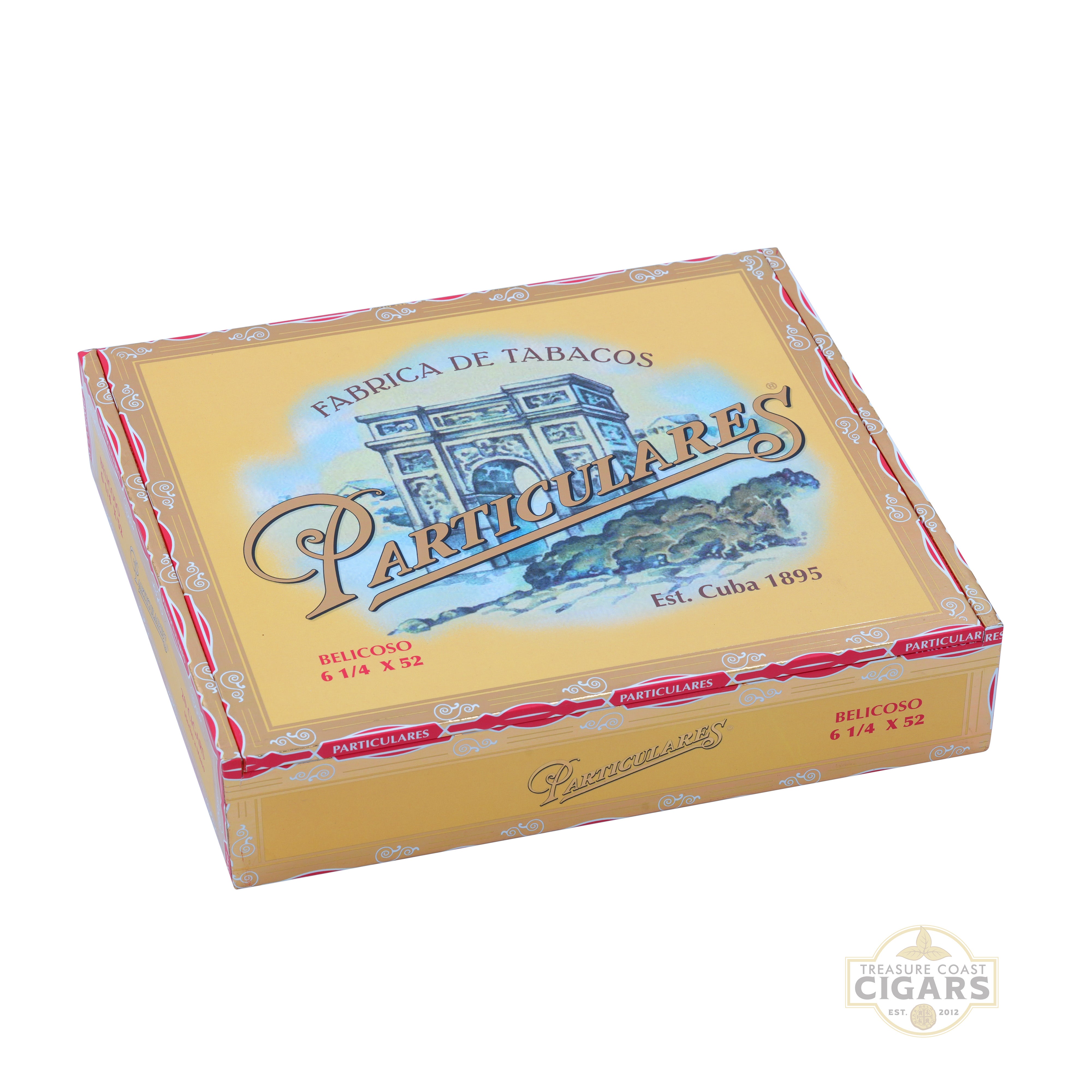 Cigar box with 'Particulares' branding on a white background