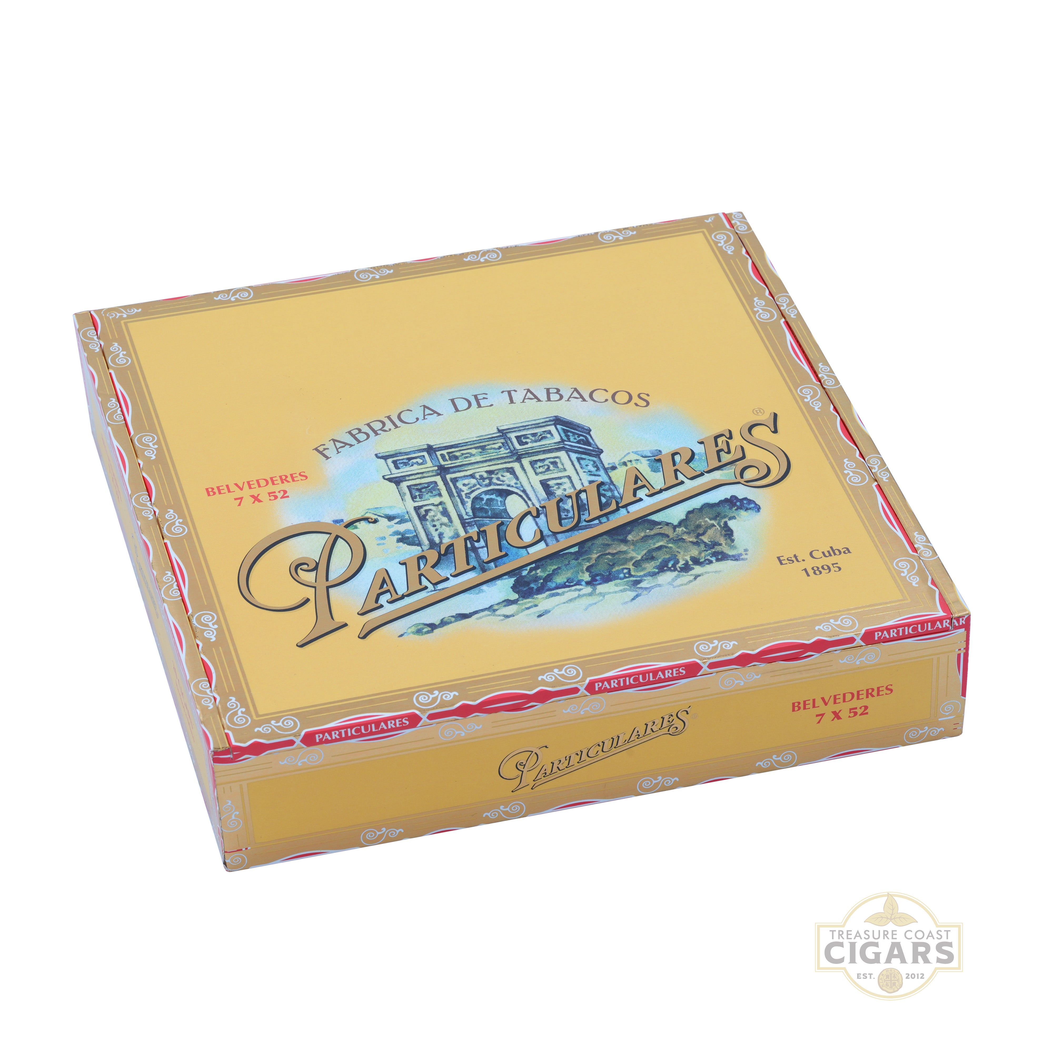 Cigar box with 'Particulares' branding on a white background