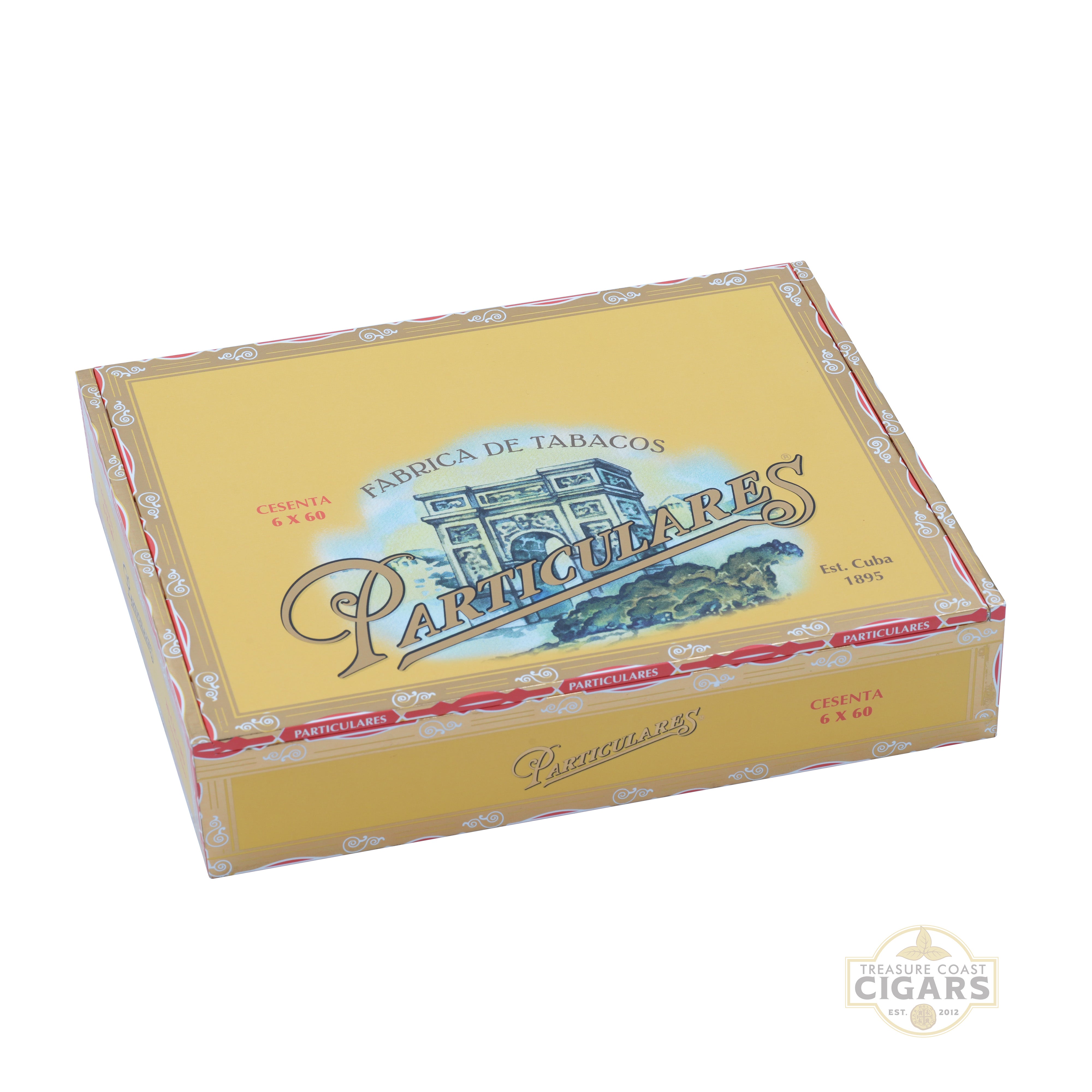 Cigar box with 'Particulares' branding on a white background