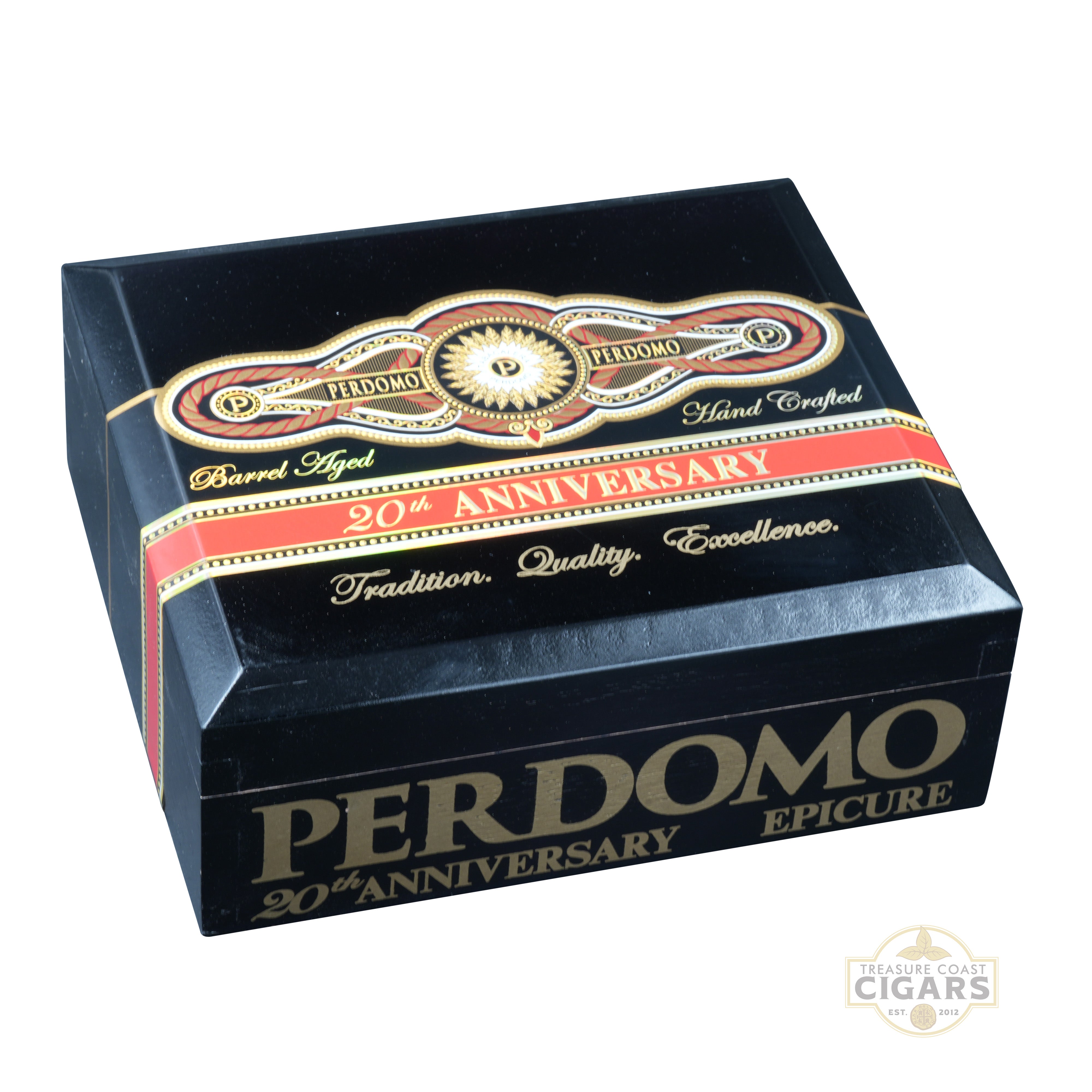 Perdomo 20th Anniversary Epicure cigar box on a white background