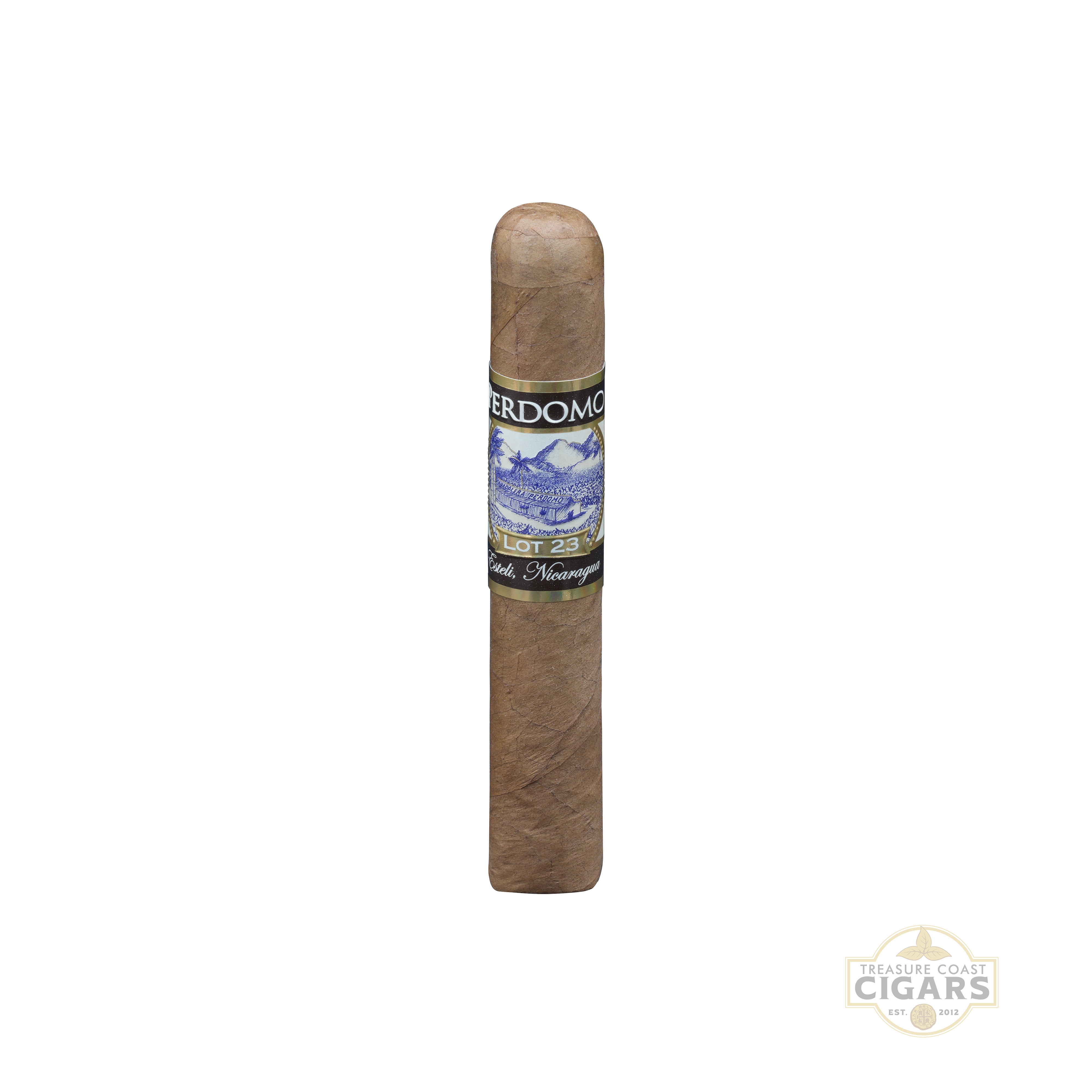 Perdomo Lot 23 Connecticut Cigar with a label on a white background