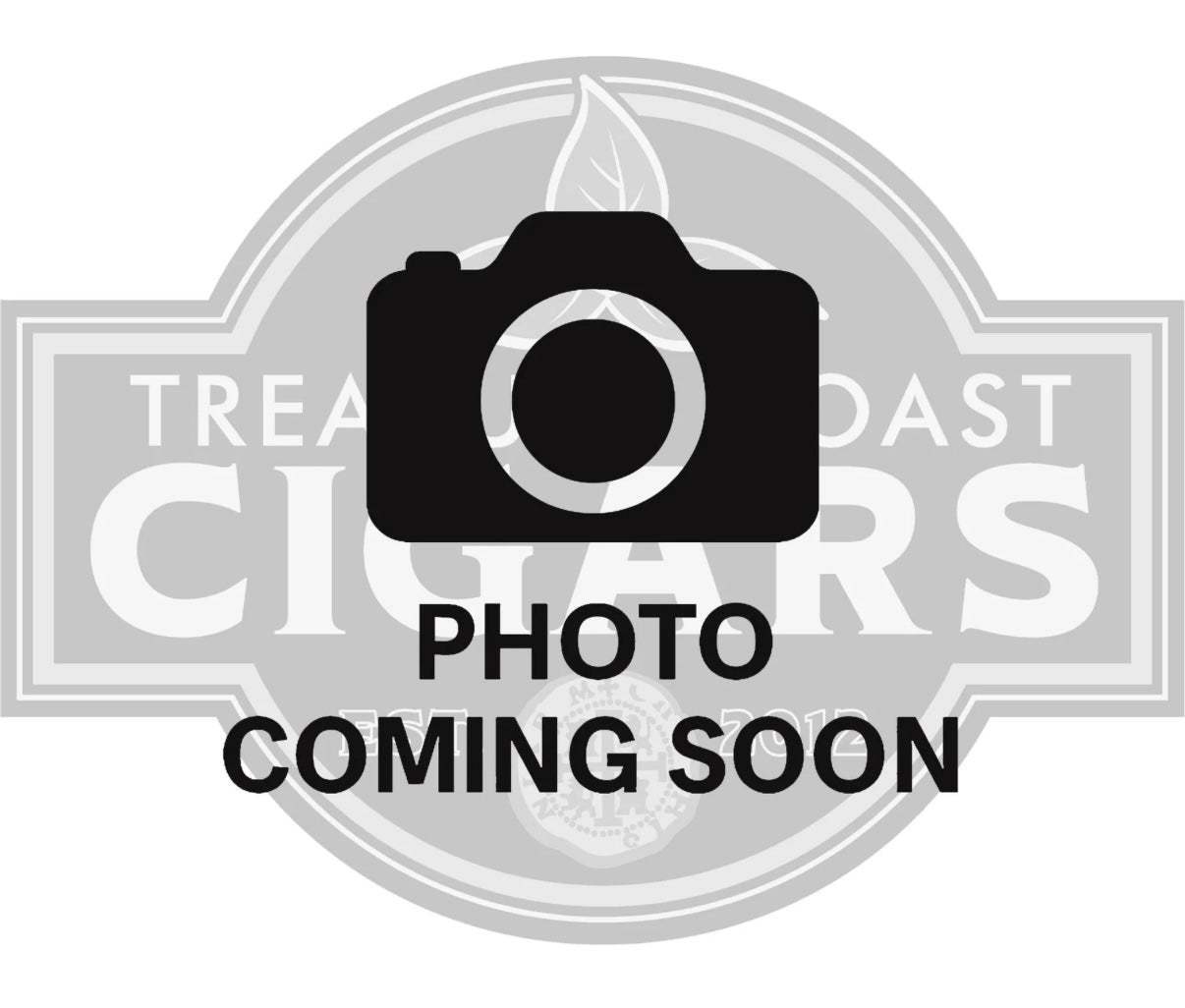 Placeholder image with camera icon and text 'Photo Coming Soon' inside a circular logo with 'Treasure Coast Cigars' text.