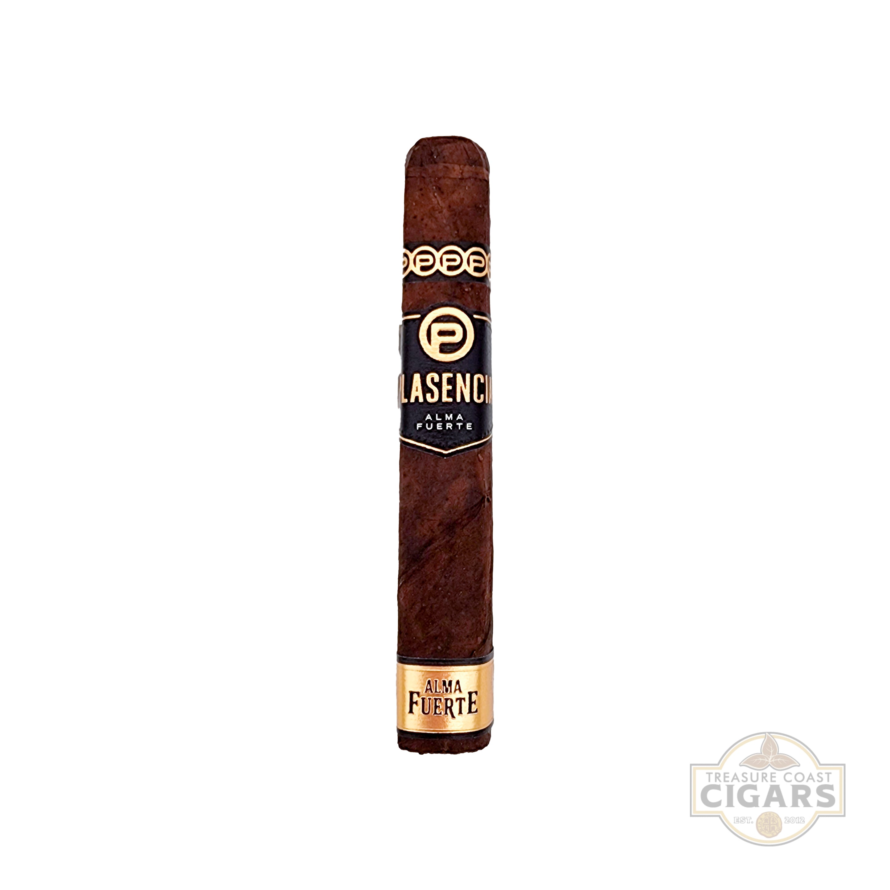 Cigar with 'Plasencia' branding on a white background