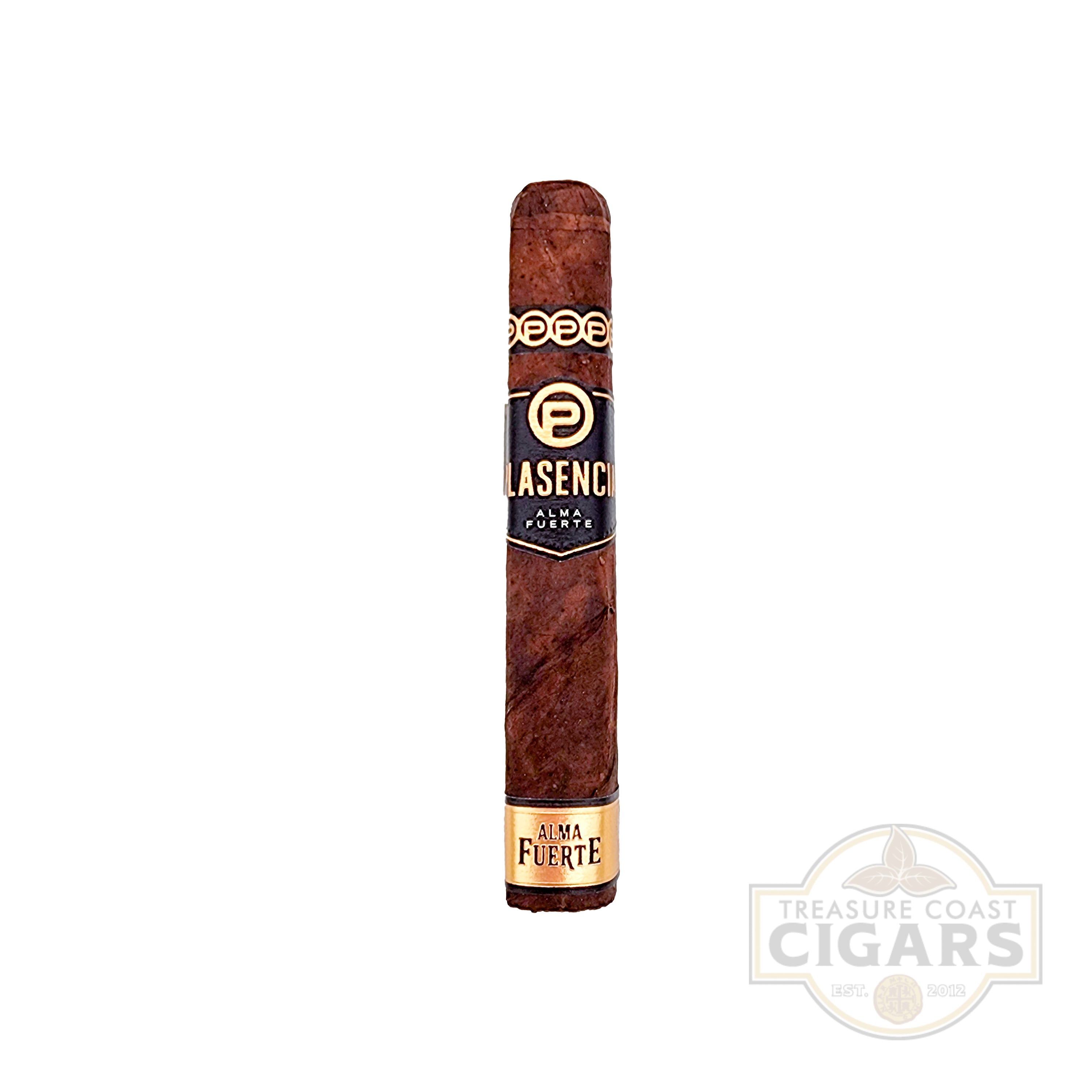 Cigar with branding on a white background