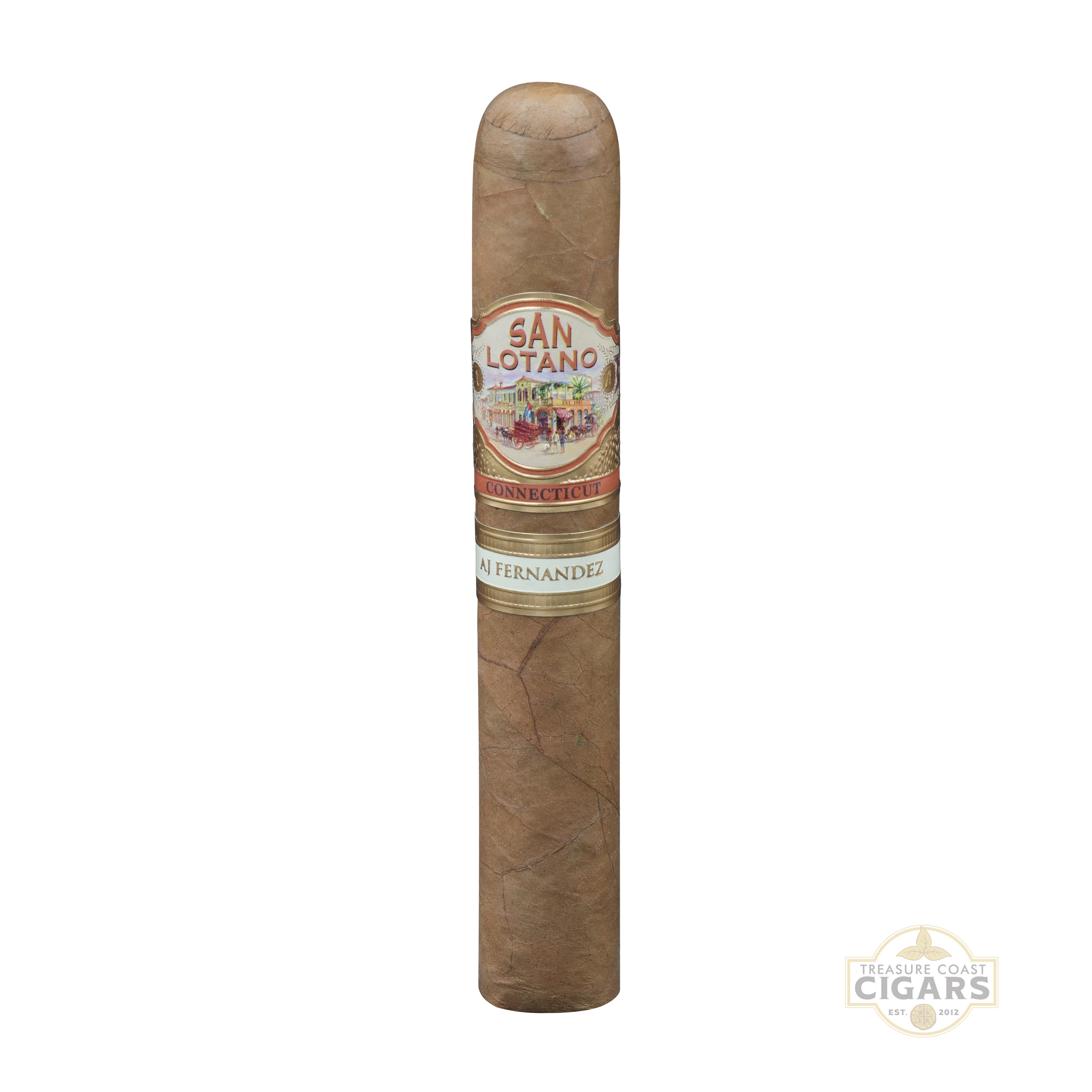 Cigar with 'San Lotano' label on a white background