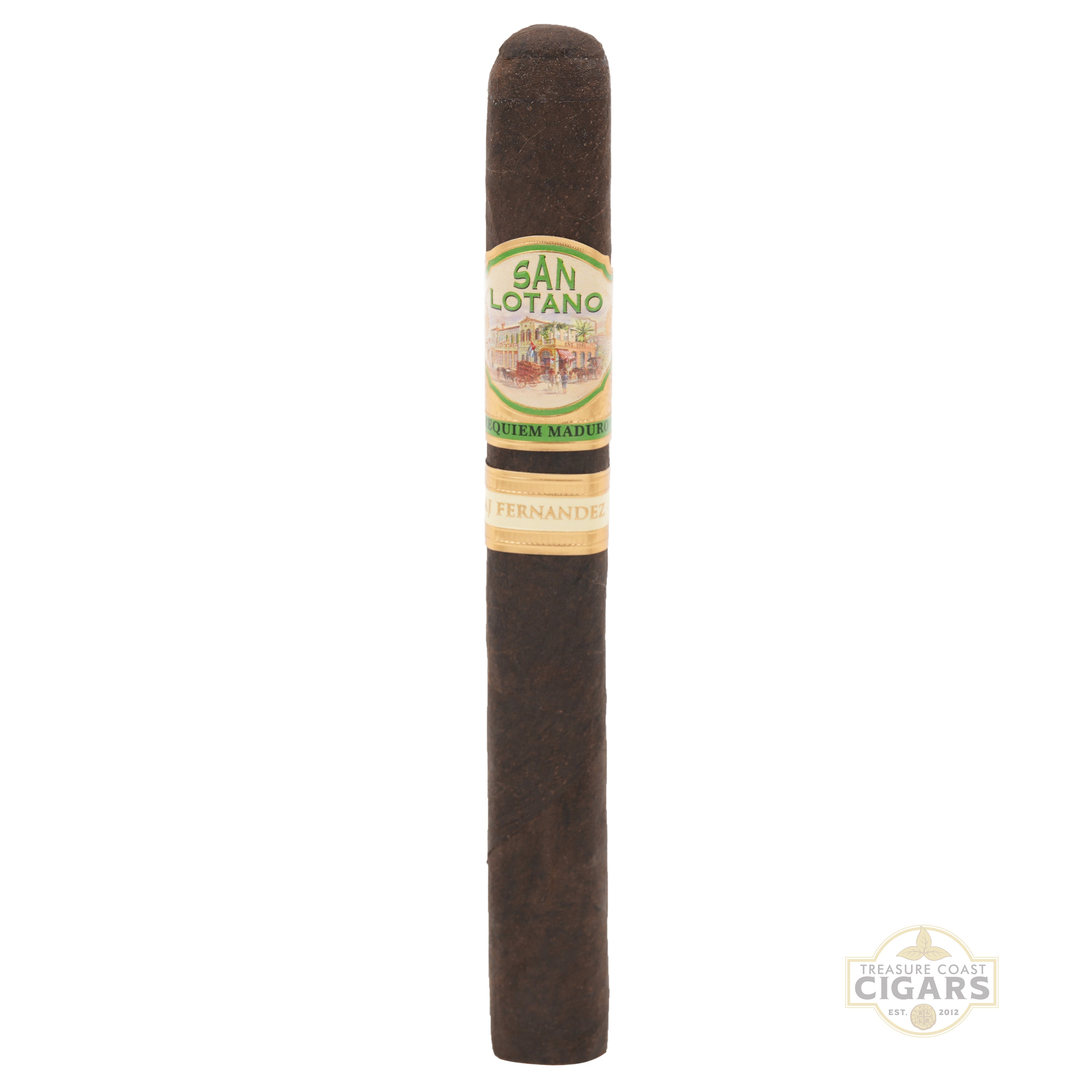 Cigar with 'San Lotano' label on a white background