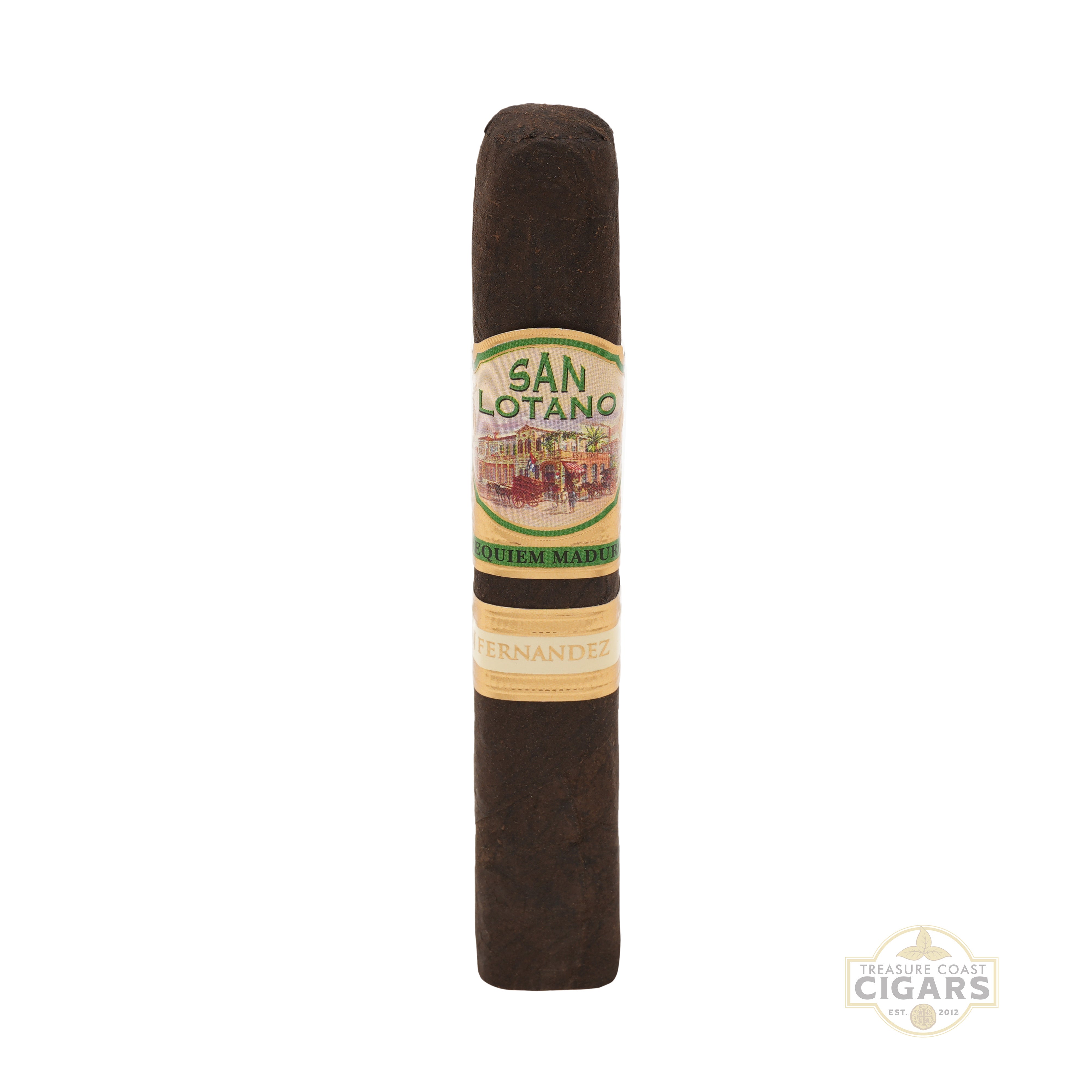 Cigar with San Lotano label on a white background