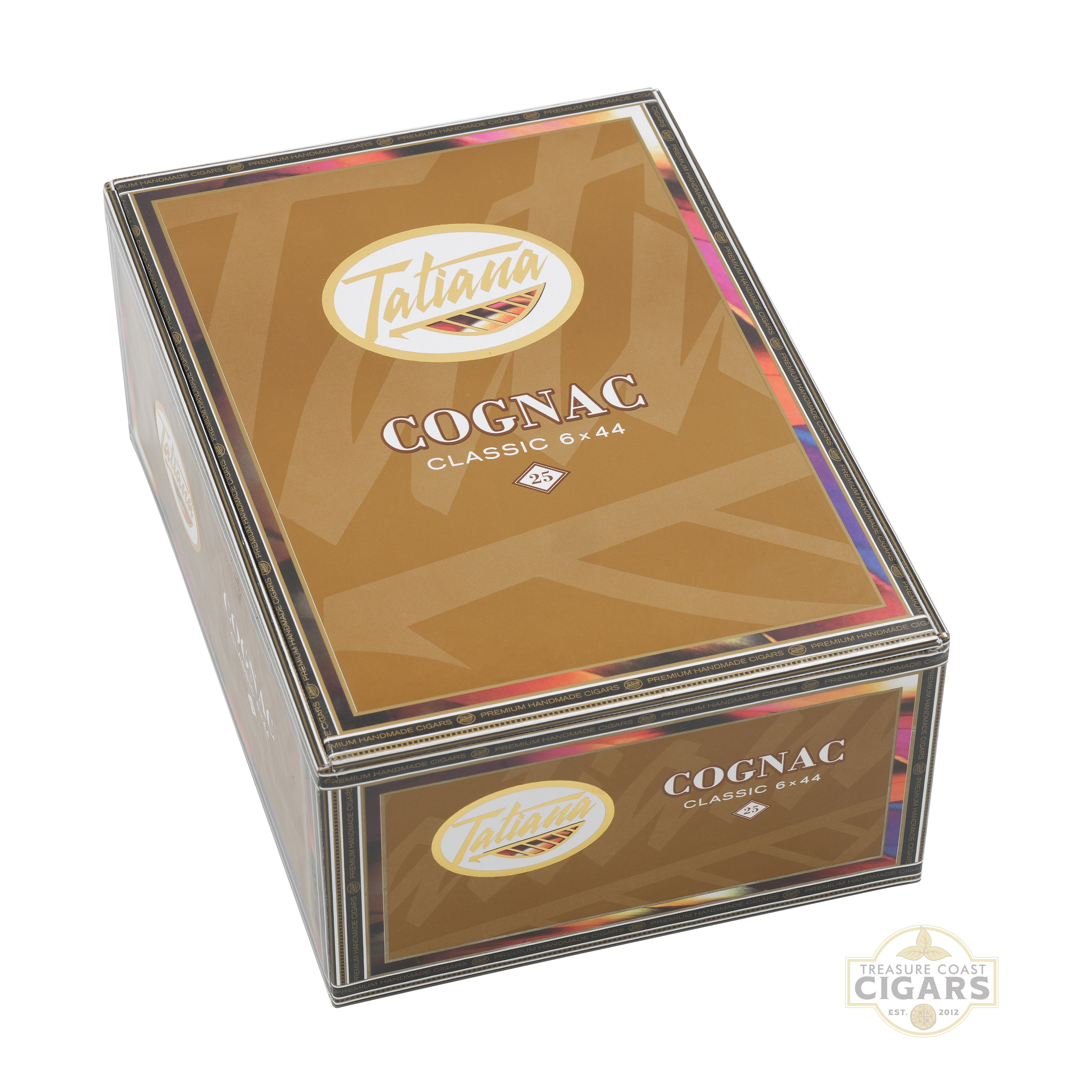 Tatiana Classic Cognac box with brand logo on a white background