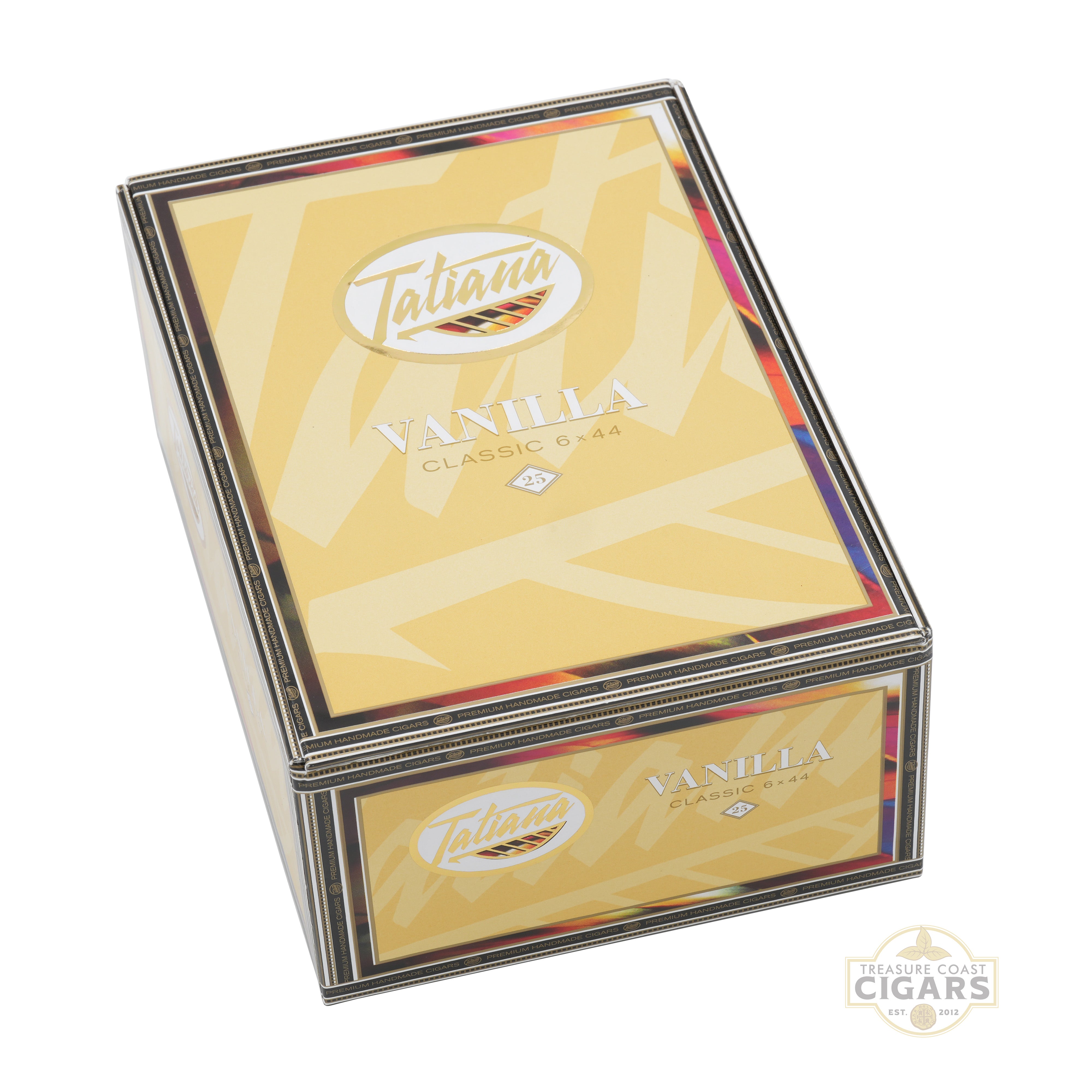 Tatiana Vanilla Classic cigars packaging on a white background