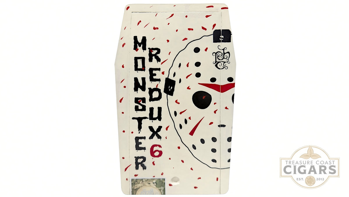 A Halloween themed coffin style box on a white background