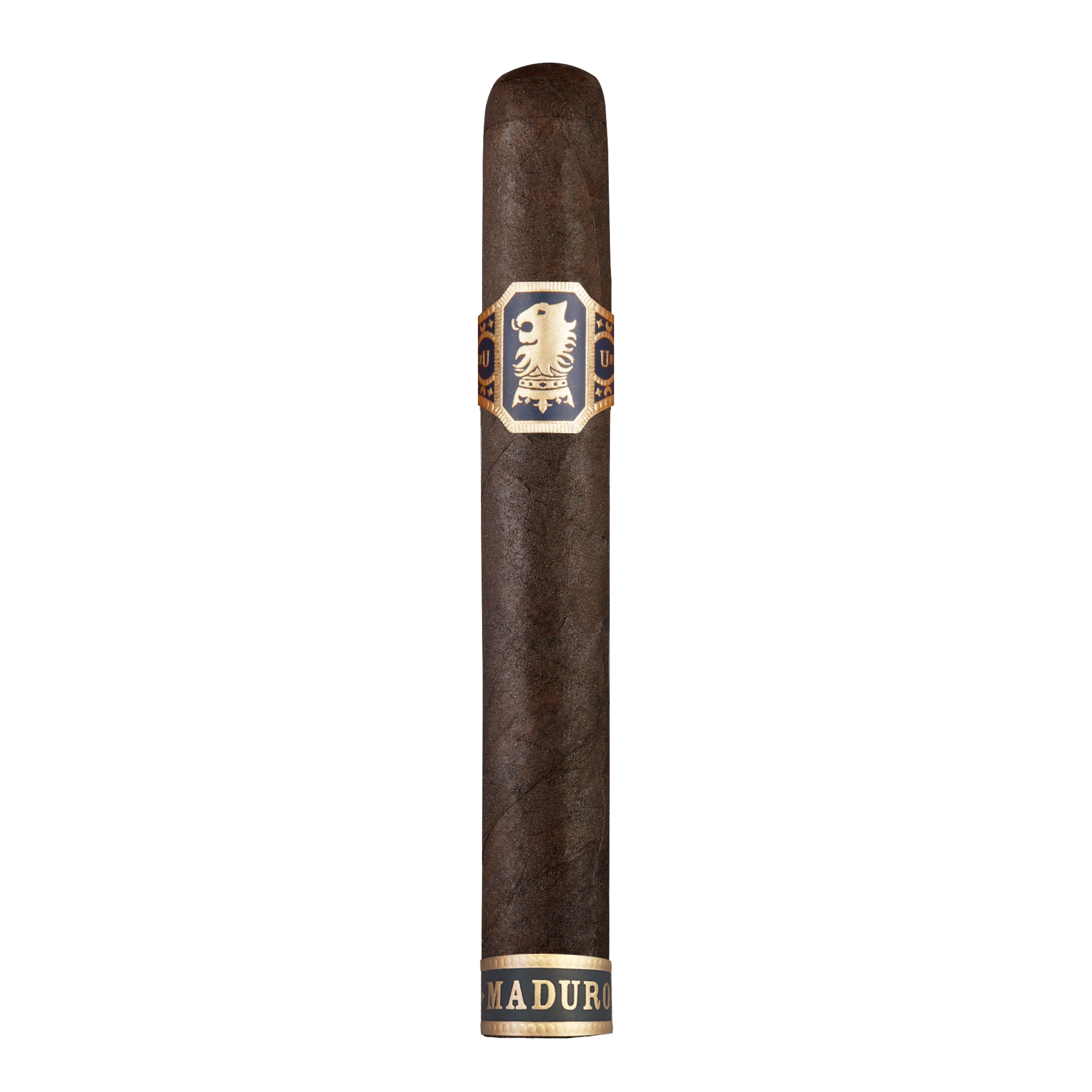 Cigar with a brand logo on a white background