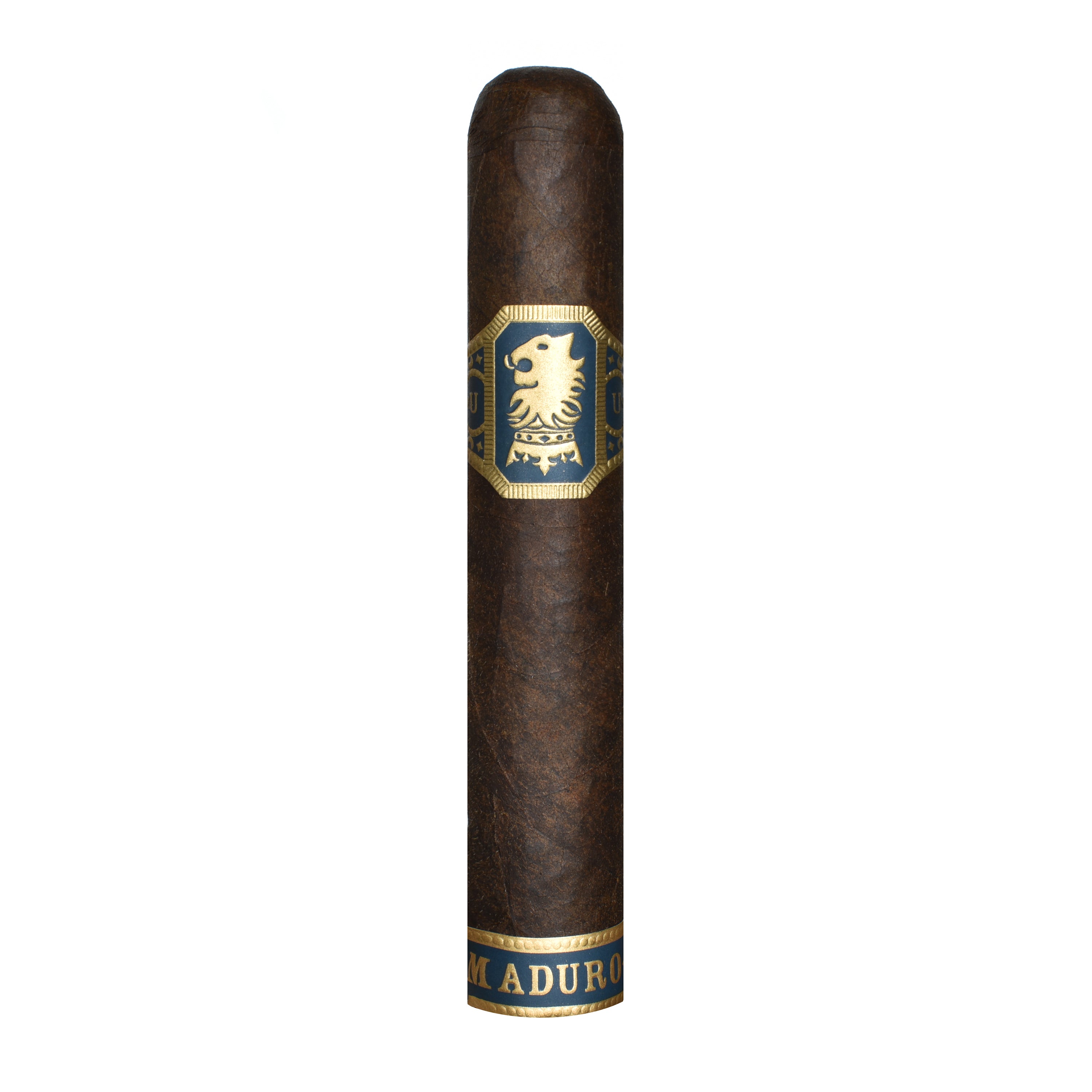 Cigar with a brand logo on a white background