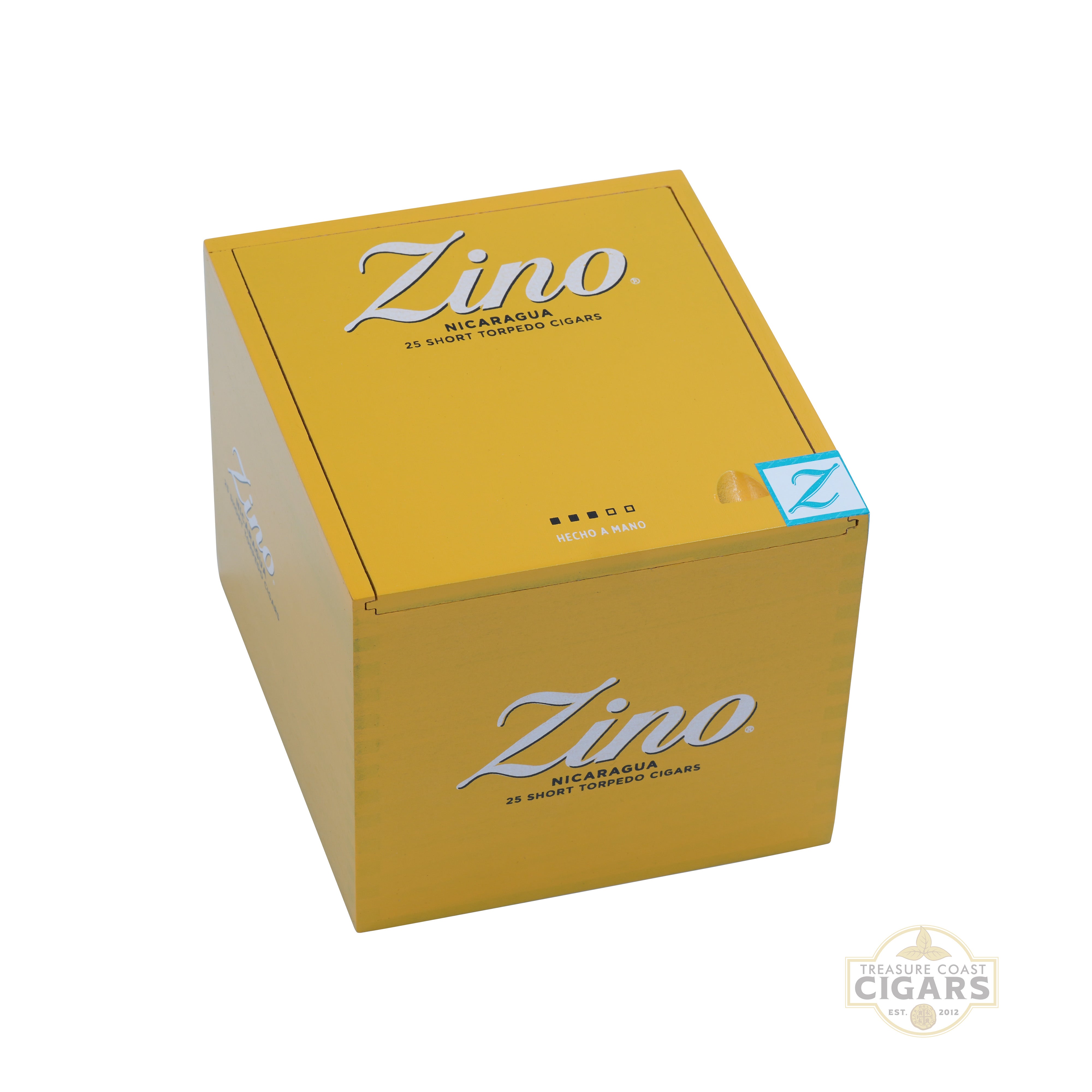 Zino Nicaragua Short Torpedo cigars packaging with yellow box on a white background