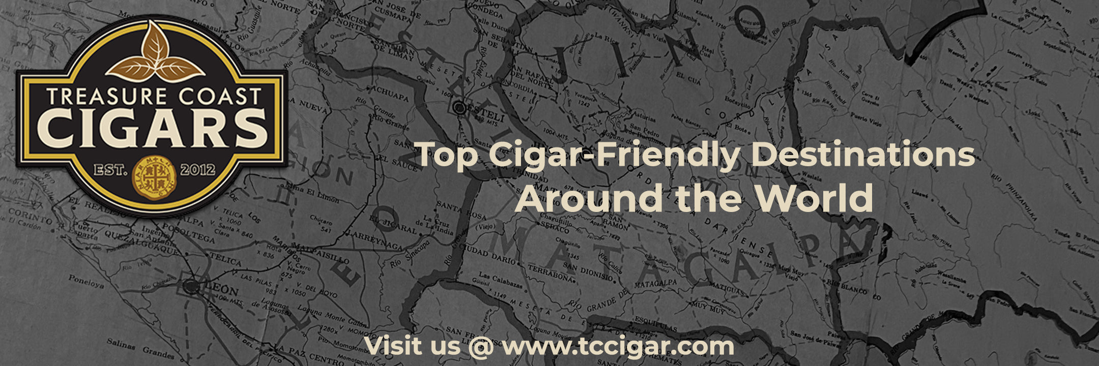 A map a text featuring Top Cigar Friendly Destinations Around the World