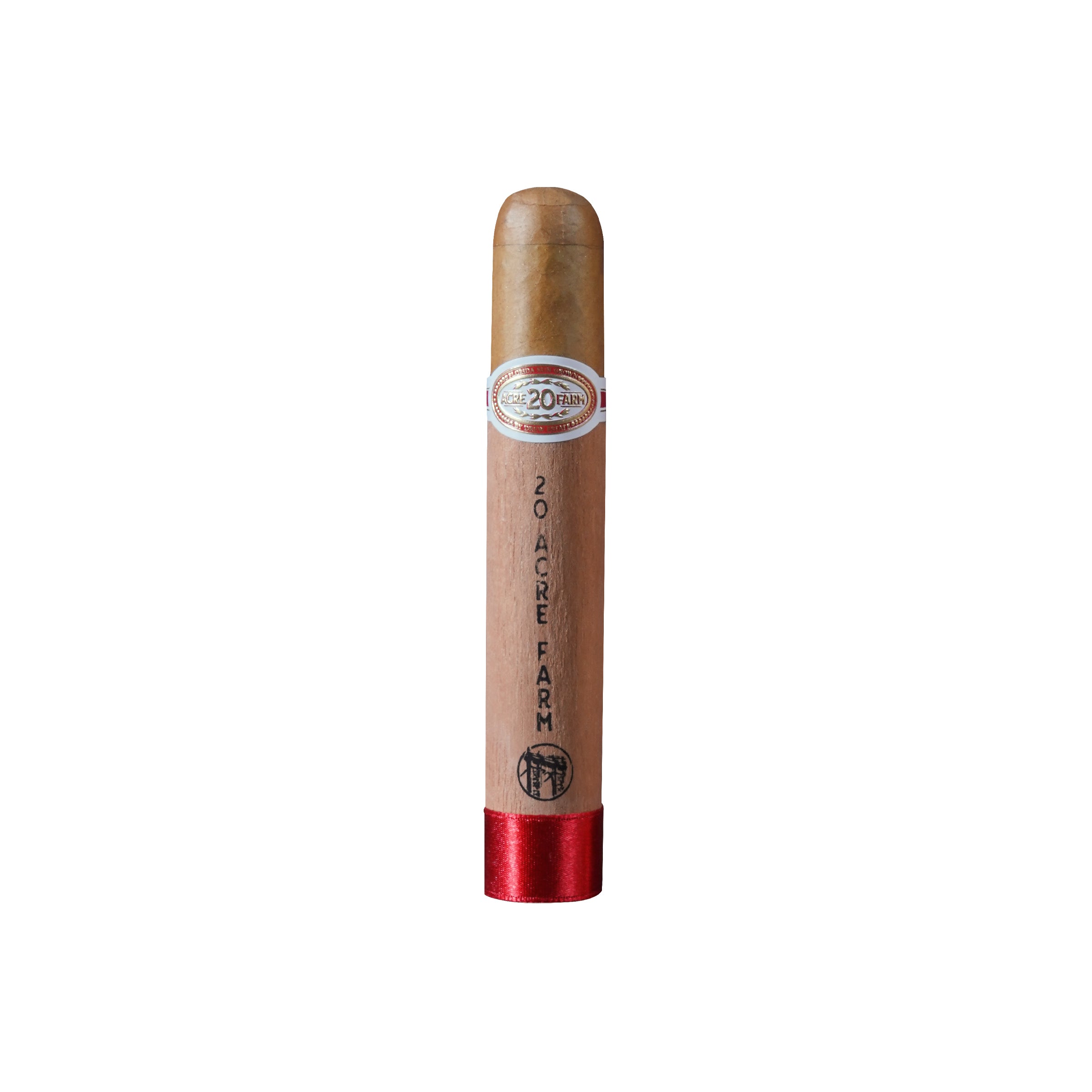 Cigar with a visible brand label on a white background