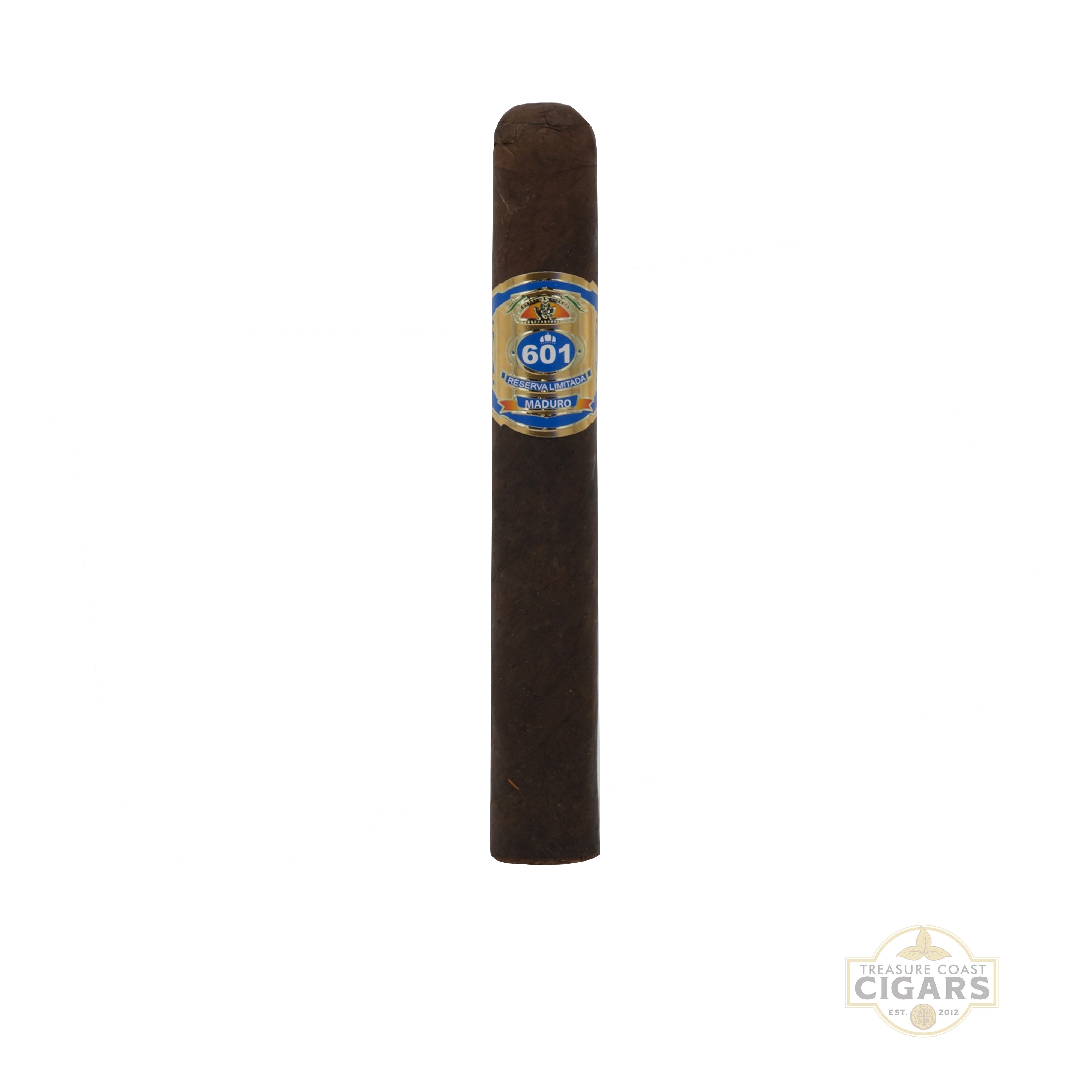 601 Blue Maduro Gordo single cigar on a white background