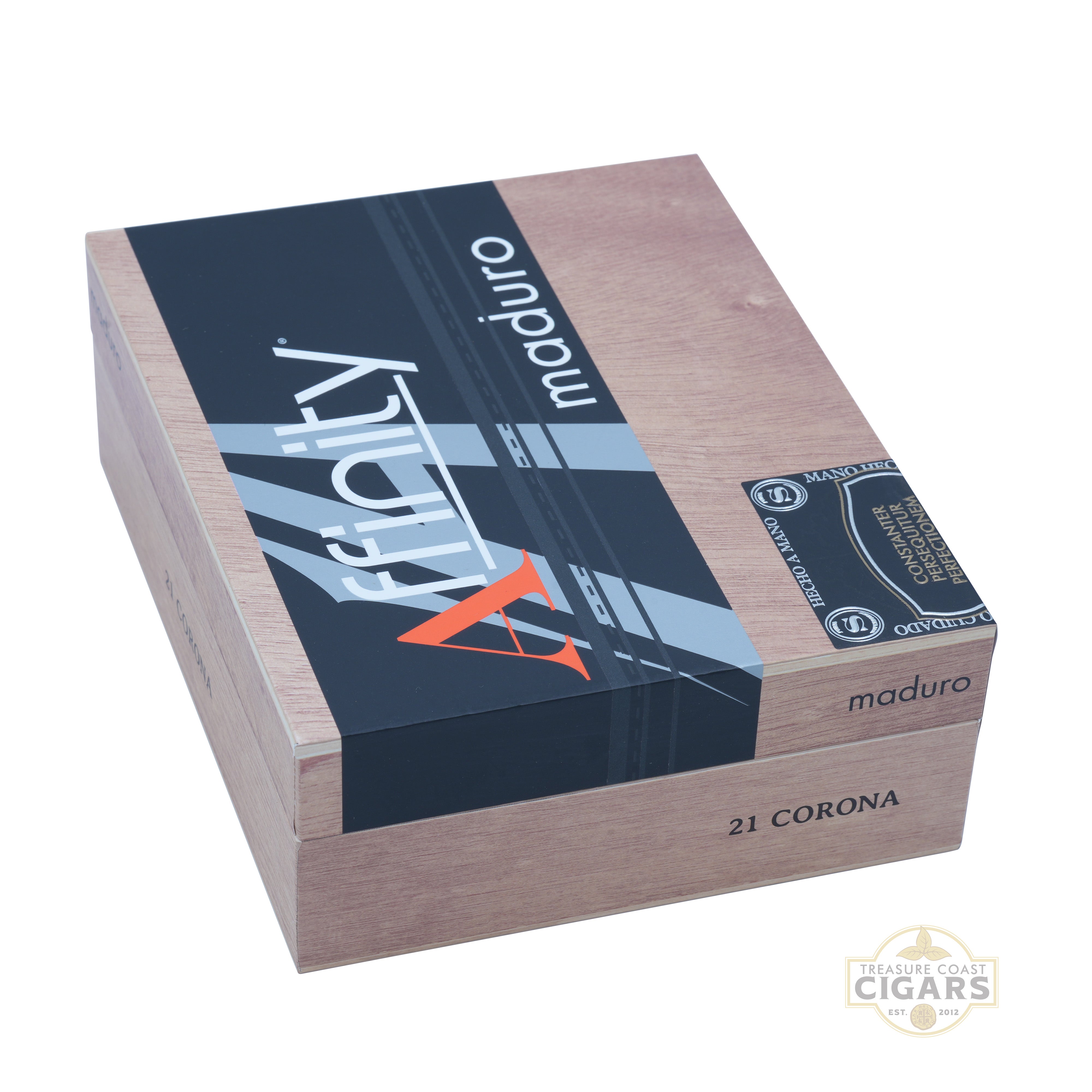 Cigar box with 'Affinity' branding on a white background