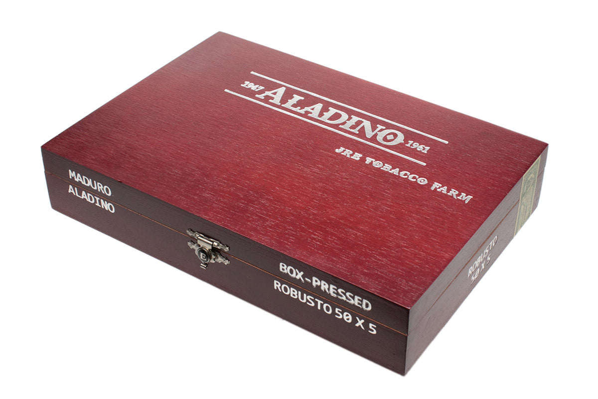 Red Aladino cigar box on a white background